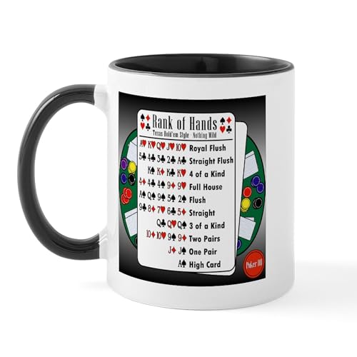 White/Black Inside - Poker 101 Texas Hold'em Rank Of Hands Mug