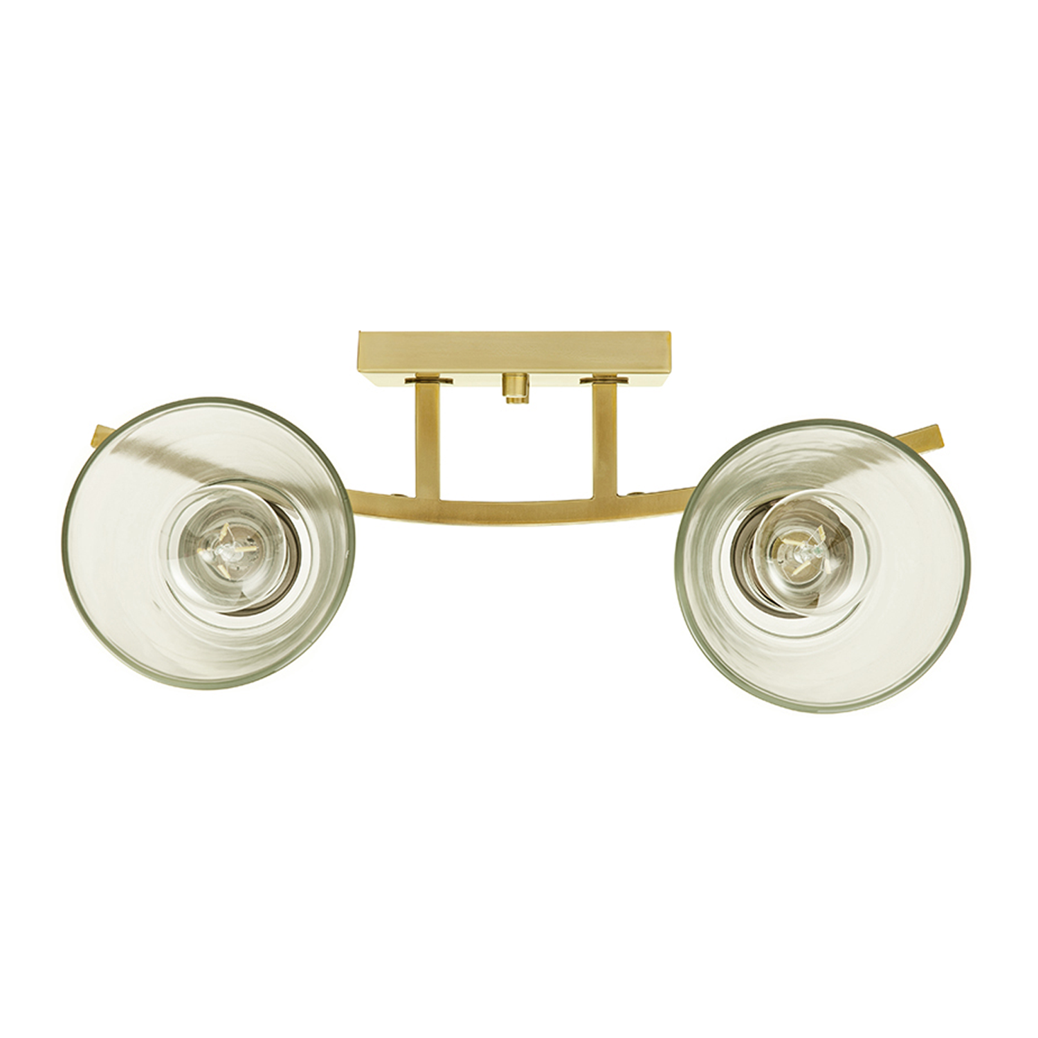 Fairendale 2-Light Vanity Light Fixture with Clear Glass Shades in Soft Gold Finish - Perfect for Bathroom, Bedroom, and Dressing Room Lighting