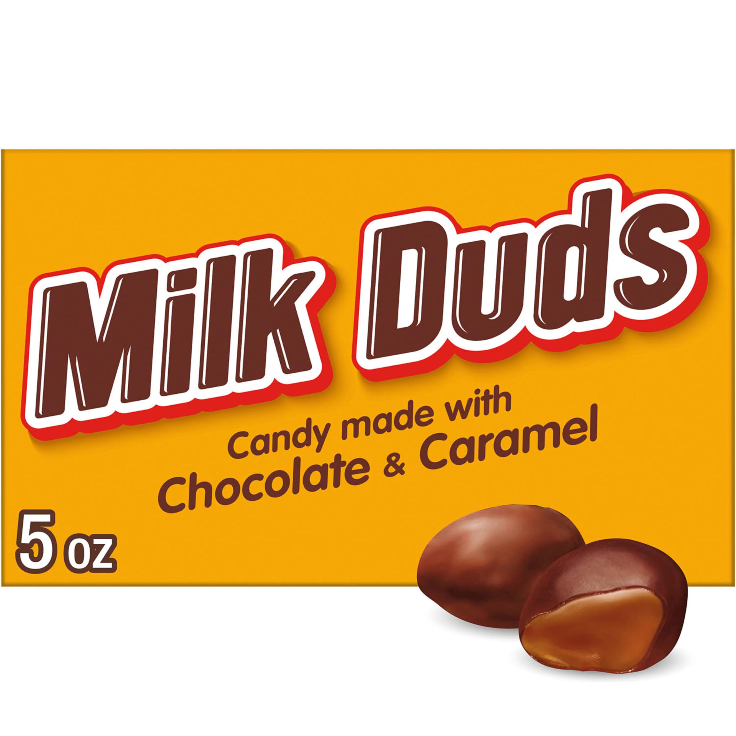 MILK DUDS Chocolate and Caramel Candy Box - 5 oz Bulk Pack | Classic Movie Theater Treats & Snacks for Parties, Halloween, Christmas Gifts