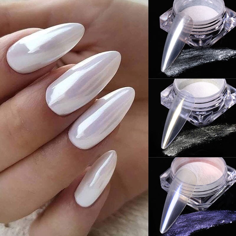 Mermaid Gradient Chrome Powder for Nails - Holographic Nail Pigment Dust for Acrylic & Gel Polish - Perfect for DIY Manicures & Nail Art Designs