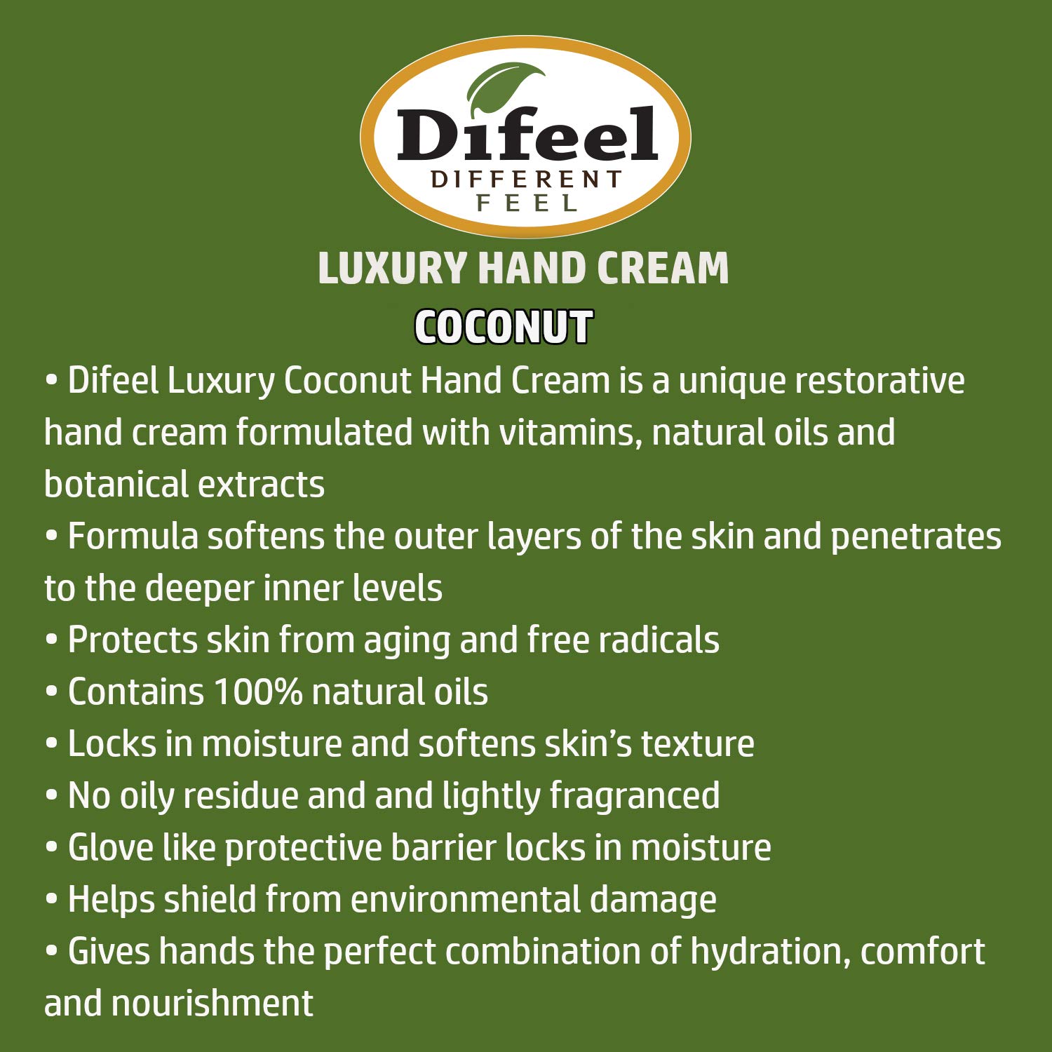 Difeel Therapeutic Moisturizing Hand Cream with Coconut Oil - 1.4 oz (6-Pack) - Deep Hydration for Dry, Cracked Hands - Perfect for Winter Care, Office Use & Travel Essentials