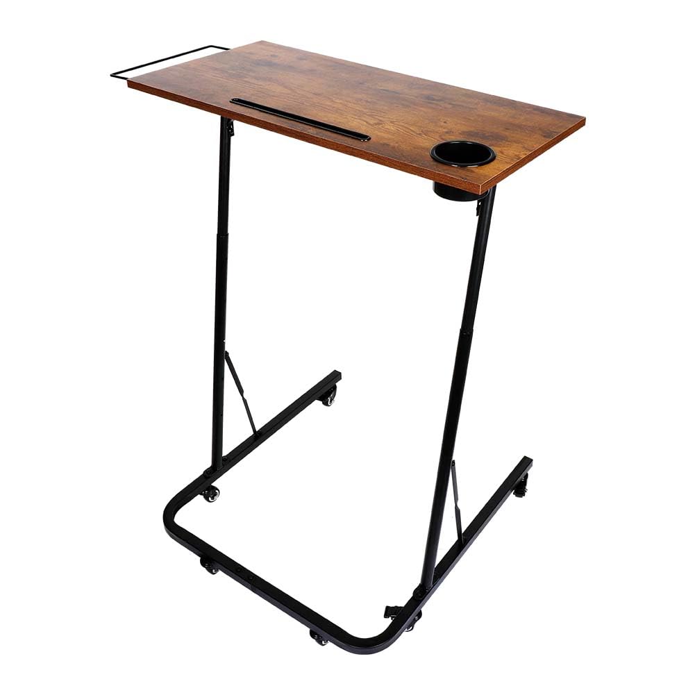 Adjustable Bike Trainer Fitness Desk - Portable Indoor Cycling Workstation with Lockable Wheels - Perfect for Home Gym, Office, and Treadmill Desk Workouts