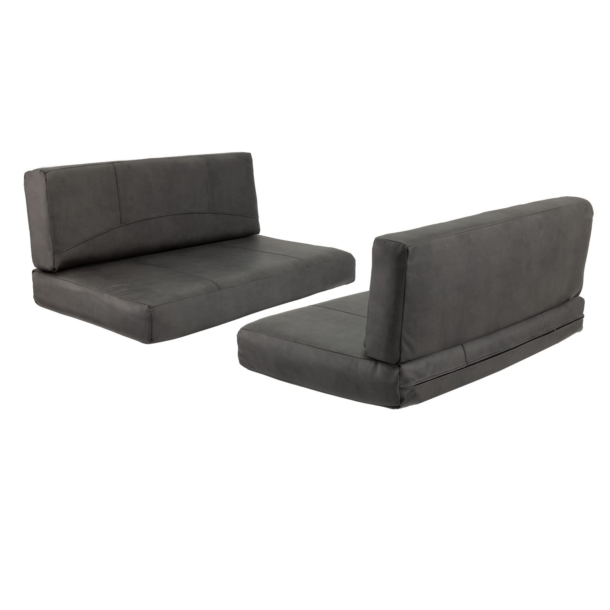RecPro RV Dinette Booth Cushions with Memory Foam - Comfortable Camper Trailer Bed Replacement (Gunmetal, 42