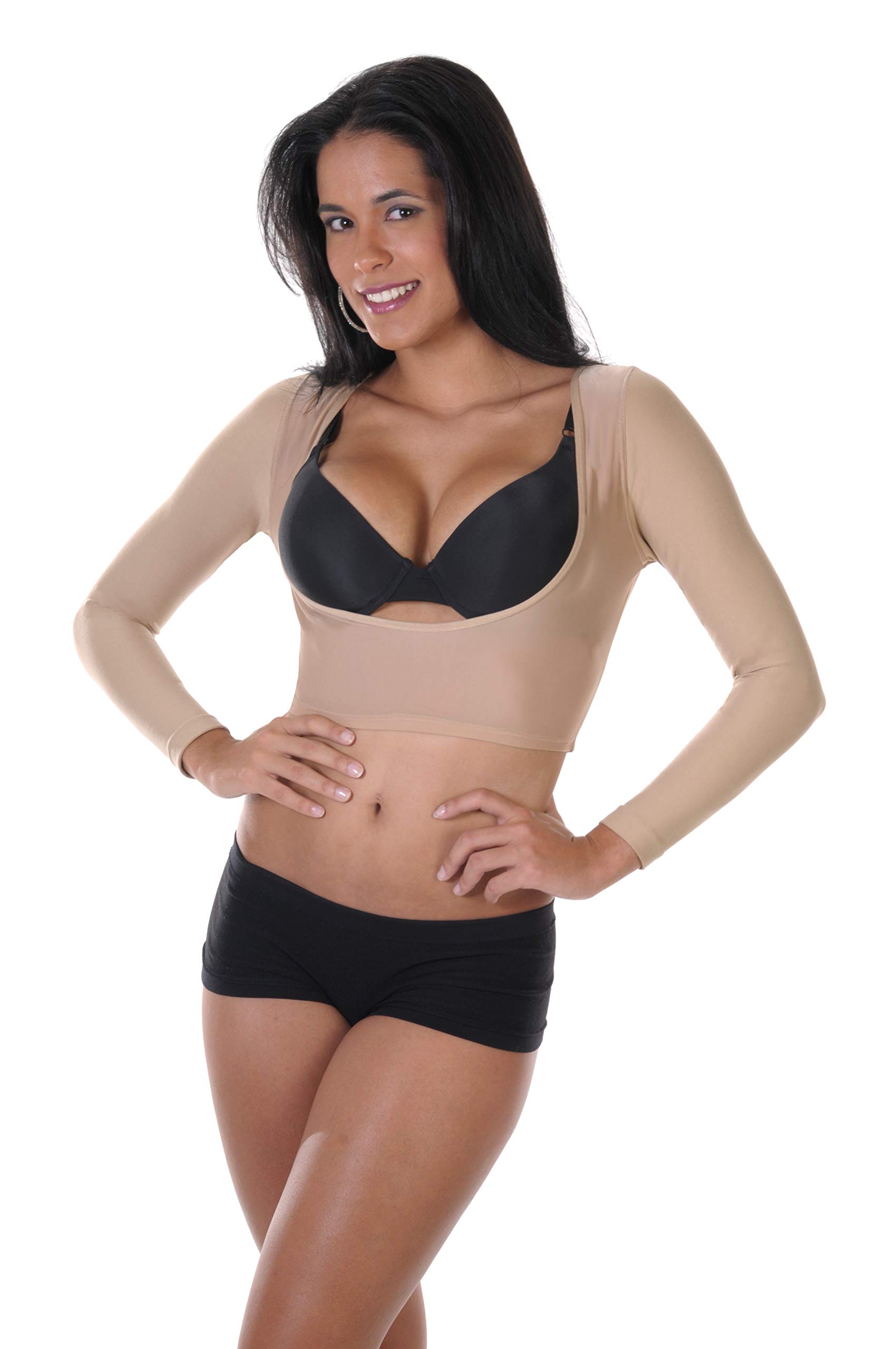 Bolero Long Sleeve Arm Shaper Shrug - Slimming Shapewear Camisole & Arm Control Girdle for Women | Nude XL | Perfect for Formal Events, Wedding Dresses & Evening Wear