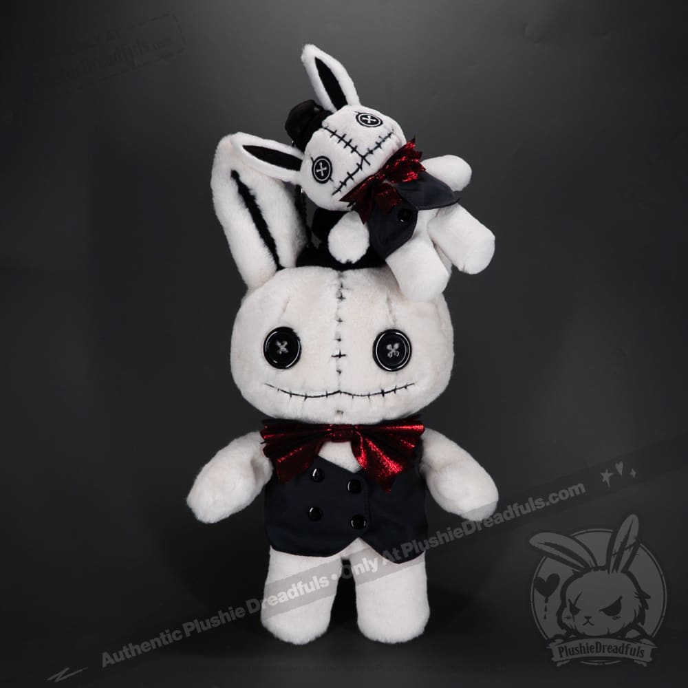 Victorian Style White Rabbit Plush Keychain - Cute Bunny Keyring Accessory for Bags, Backpacks & Gifts | Perfect for Alice in Wonderland Fans & Collectors