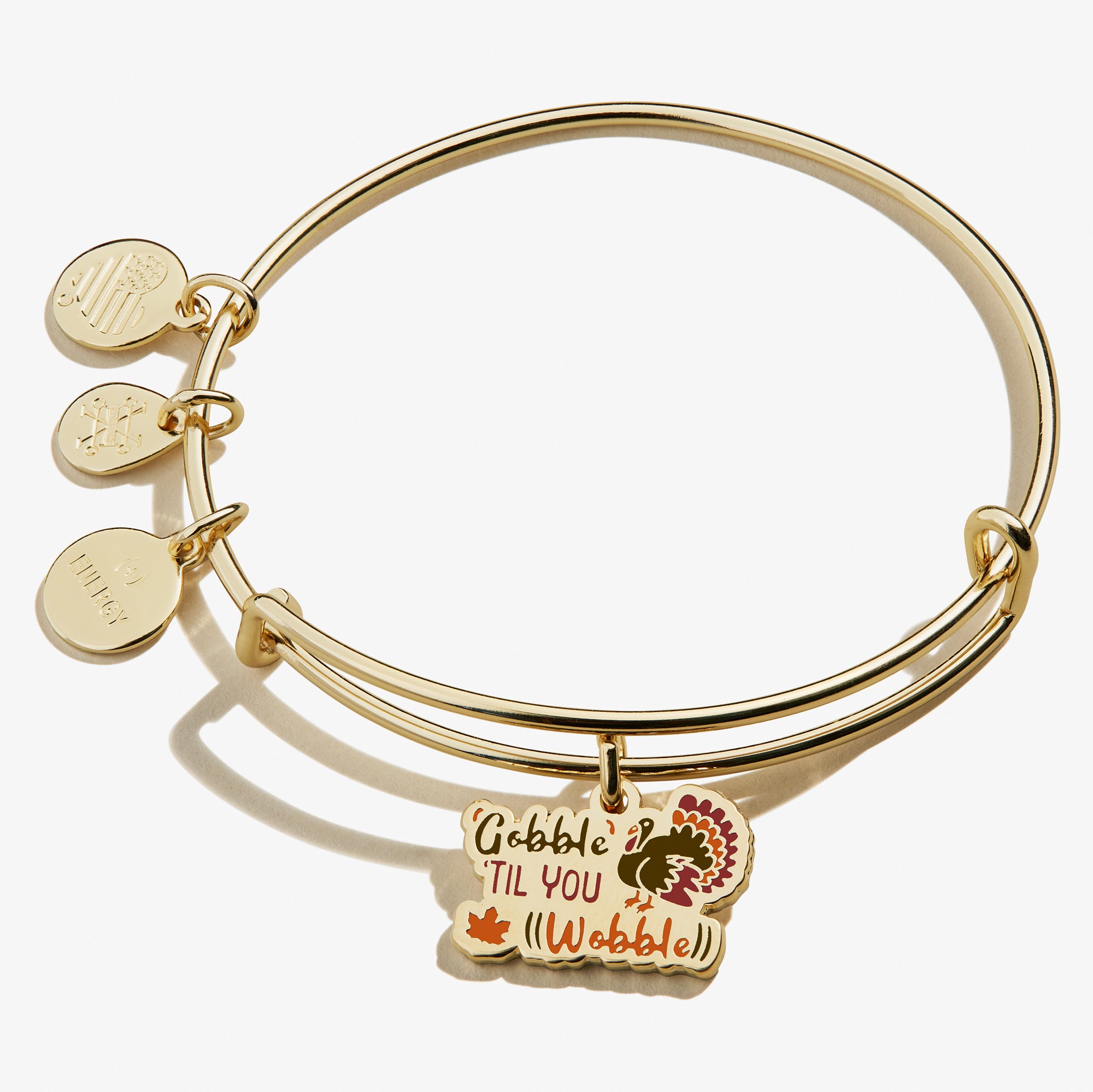 Gobble Til You Wobble Thanksgiving Charm Bangle - Cute Holiday Bracelet for Women - Perfect for Thanksgiving Parties & Fall Festivals