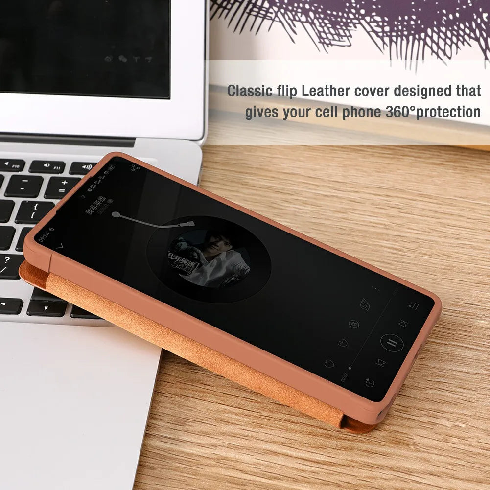 NILLKIN Genuine Leather Lens Cover Case for Samsung Galaxy S25 Ultra - Premium Protection for Camera & Phone | Perfect for Travel, Business & Everyday Use