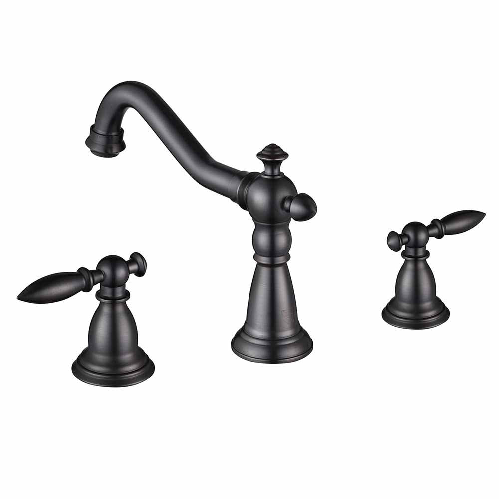 Aquaterior 8-inch Widespread Bathroom Sink Faucet with 2 Handles - 6 Hole Installation - Perfect for Modern Vanities and Guest Bathrooms