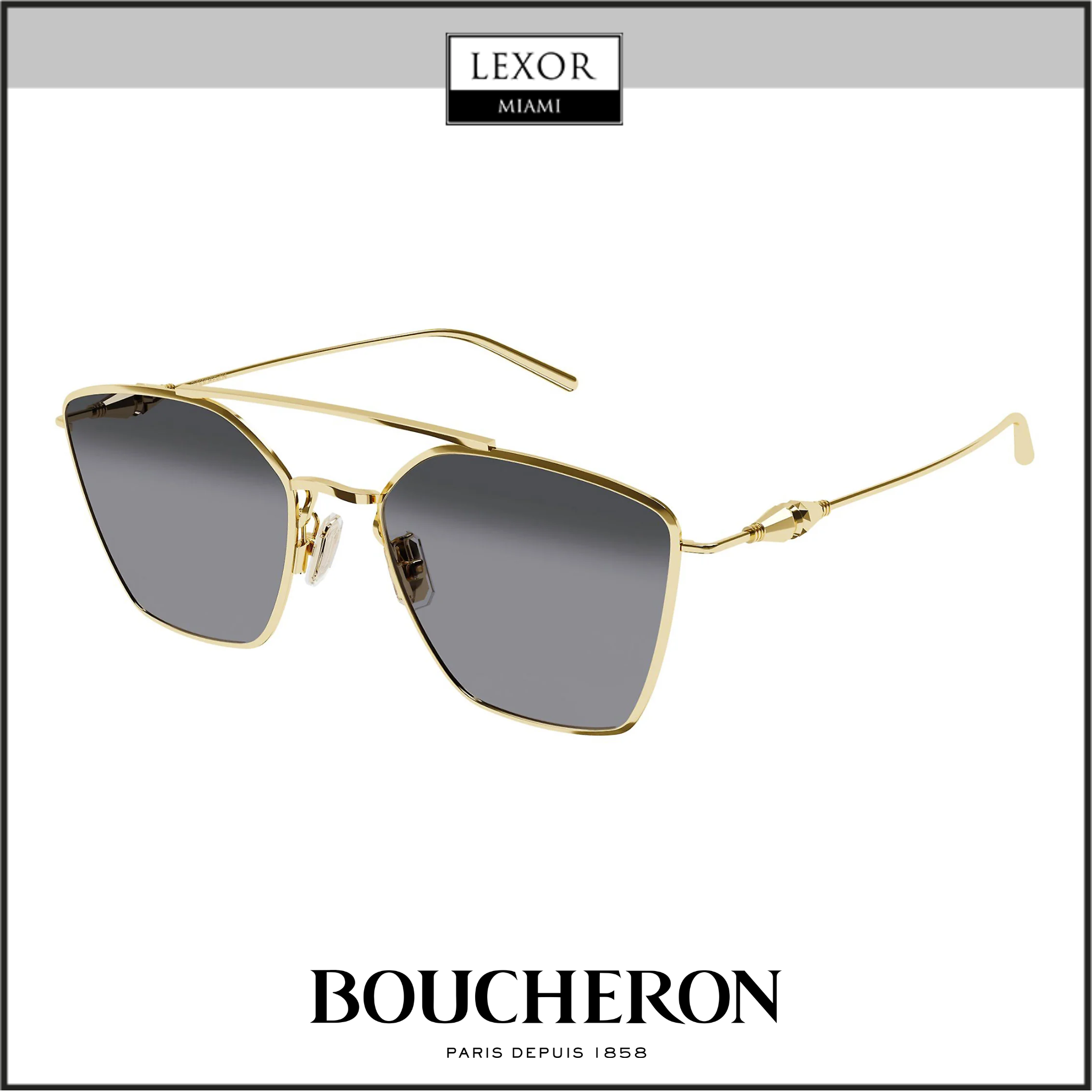 Boucheron BC0125S 002 55mm Women's Designer Sunglasses - UV Protection & Stylish Eyewear for Outdoor Activities & Fashion
