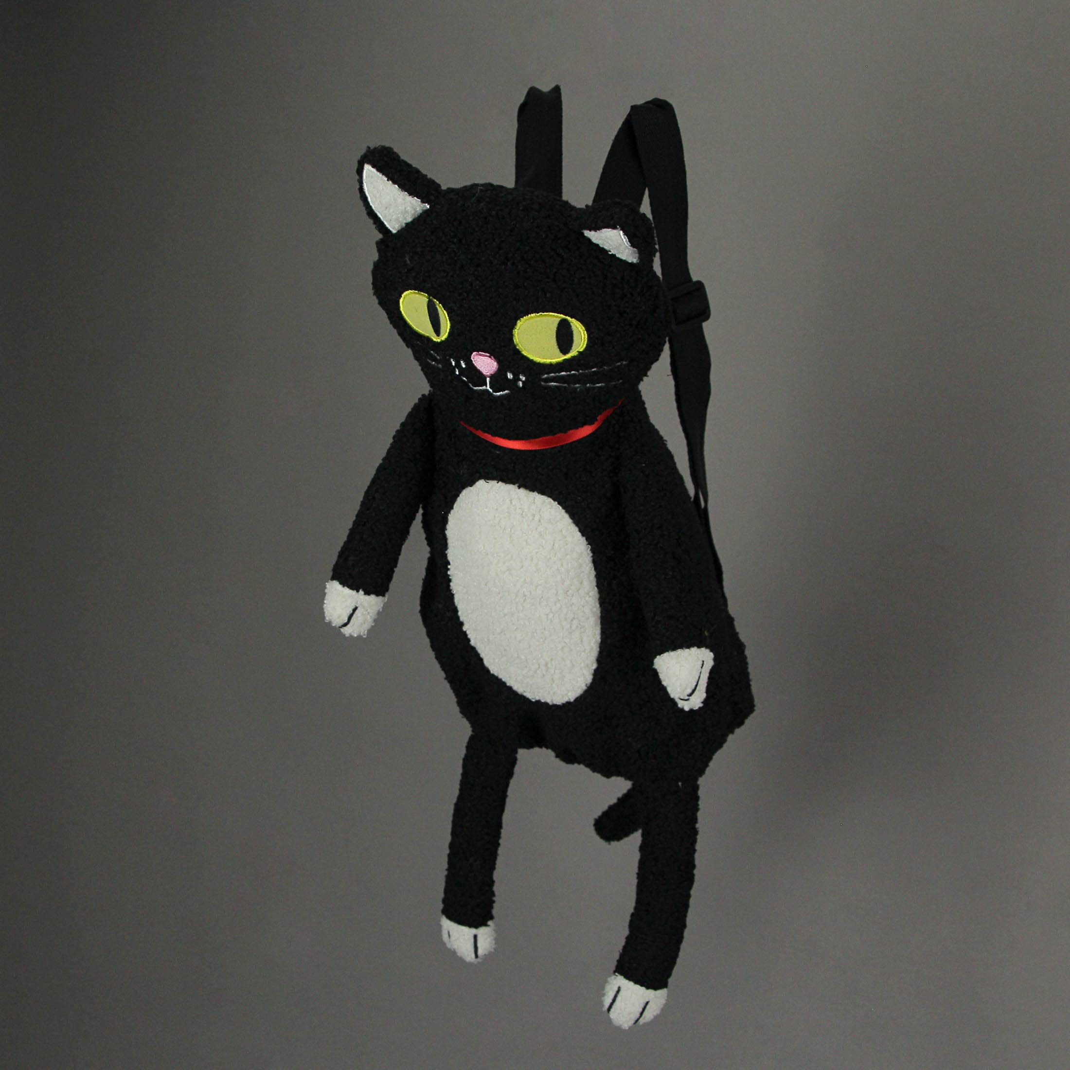 Adorable Furry Plush Black Cat Mini Backpack - 19.5 Inch Stuffed Animal Shoulder Bag for Women & Girls | Perfect for Cosplay, Halloween Costume, Anime Conventions & Cute Everyday Fashion Accessory
