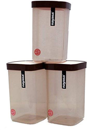 Nayasa 6-Piece BPA-Free Food Grade Airtight Kitchen Storage Containers Set - 1.5L Stackable Plastic Canisters for Flour, Sugar, Rice & Dry Food | Perfect for Pantry Organization & Meal Prep
