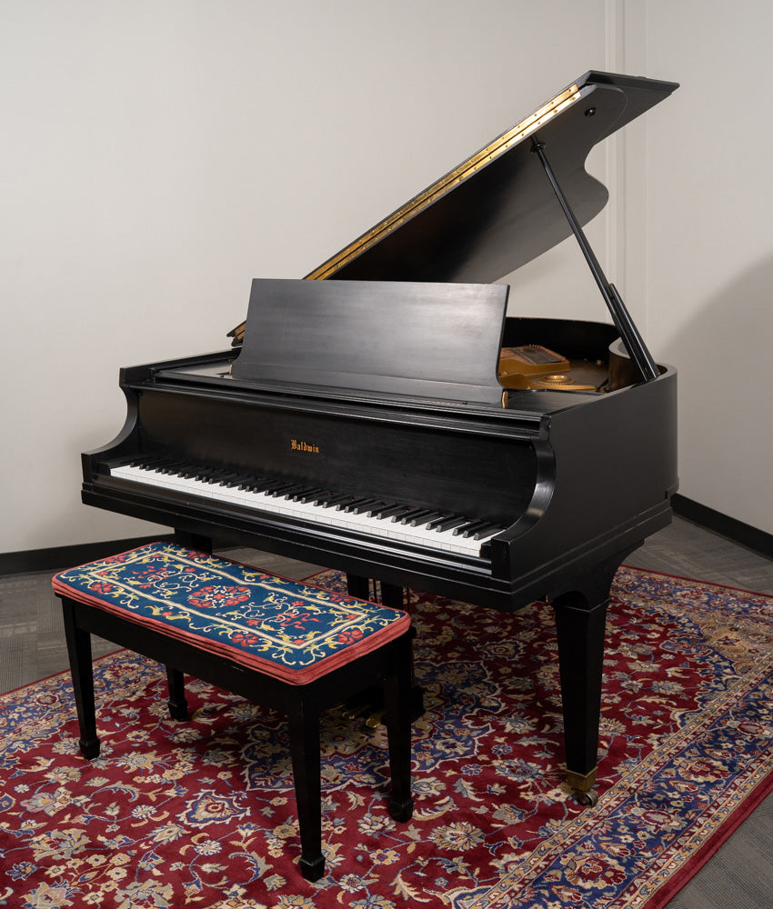 Baldwin 5'8 Model R Grand Piano in Satin Ebony Finish | Used Vintage Piano with Serial Number 140887 | Perfect for Home, Studio & Concert Performances