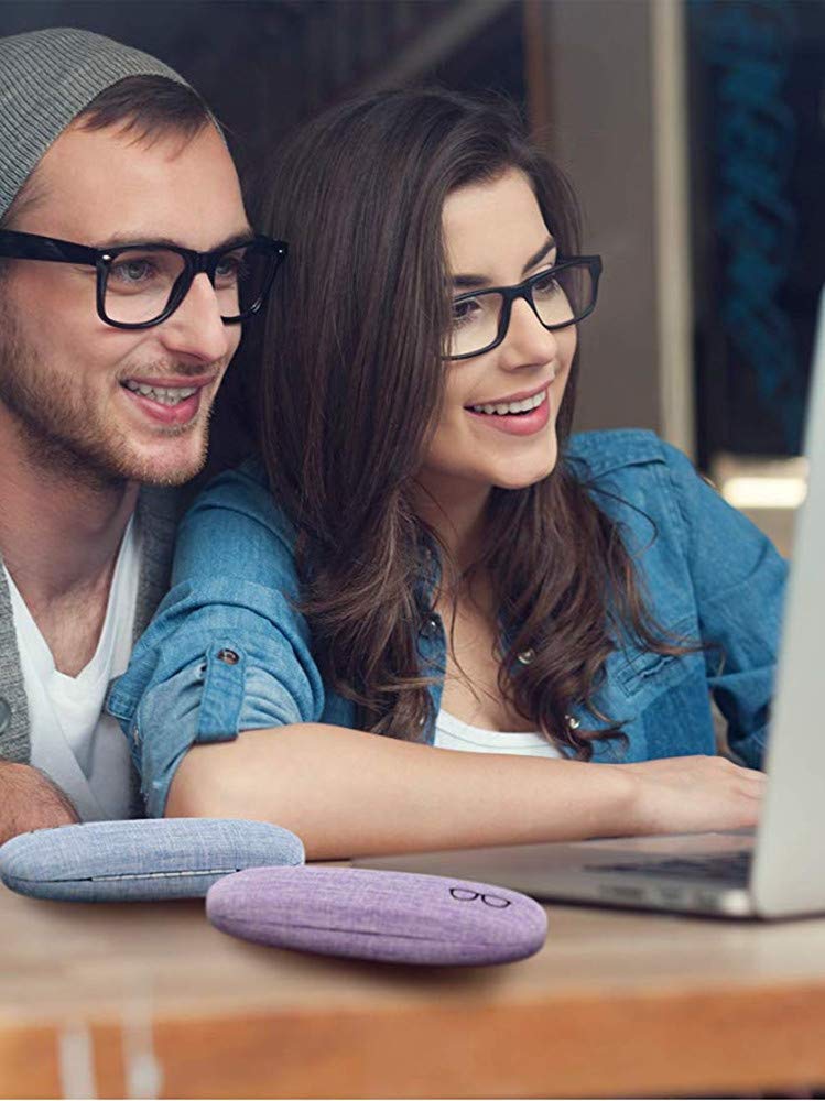 3-Piece Hard Shell Eyeglasses Case Set - Retro Style Portable Glasses Storage with Linen Fabric, Includes Glasses Pouch & Cleaning Cloth - Perfect for Women, Men & Kids - Ideal for Travel, Work & Daily Protection