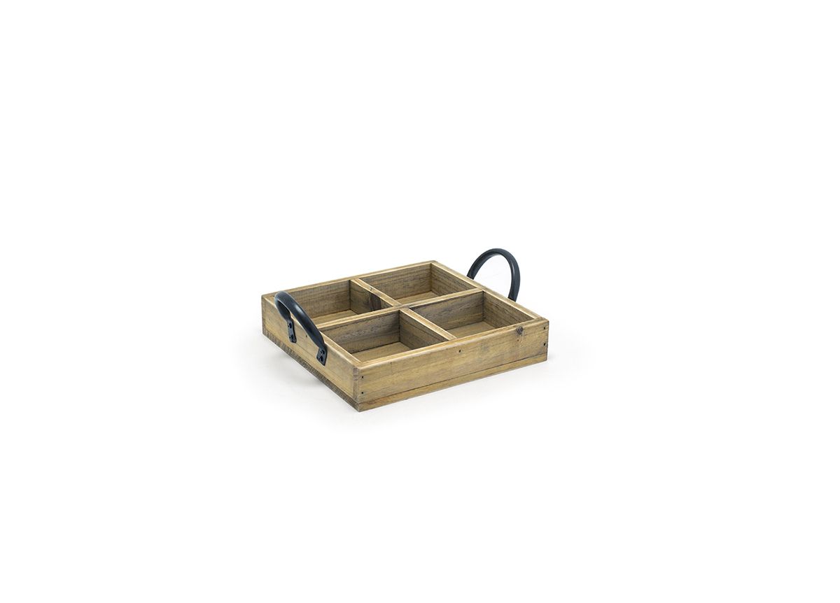 Rustic Square Wooden Candle Holder Set of 4 - Natural Finish 6.75 Inch - Perfect for Farmhouse Decor, Wedding Centerpieces & Holiday Table Settings