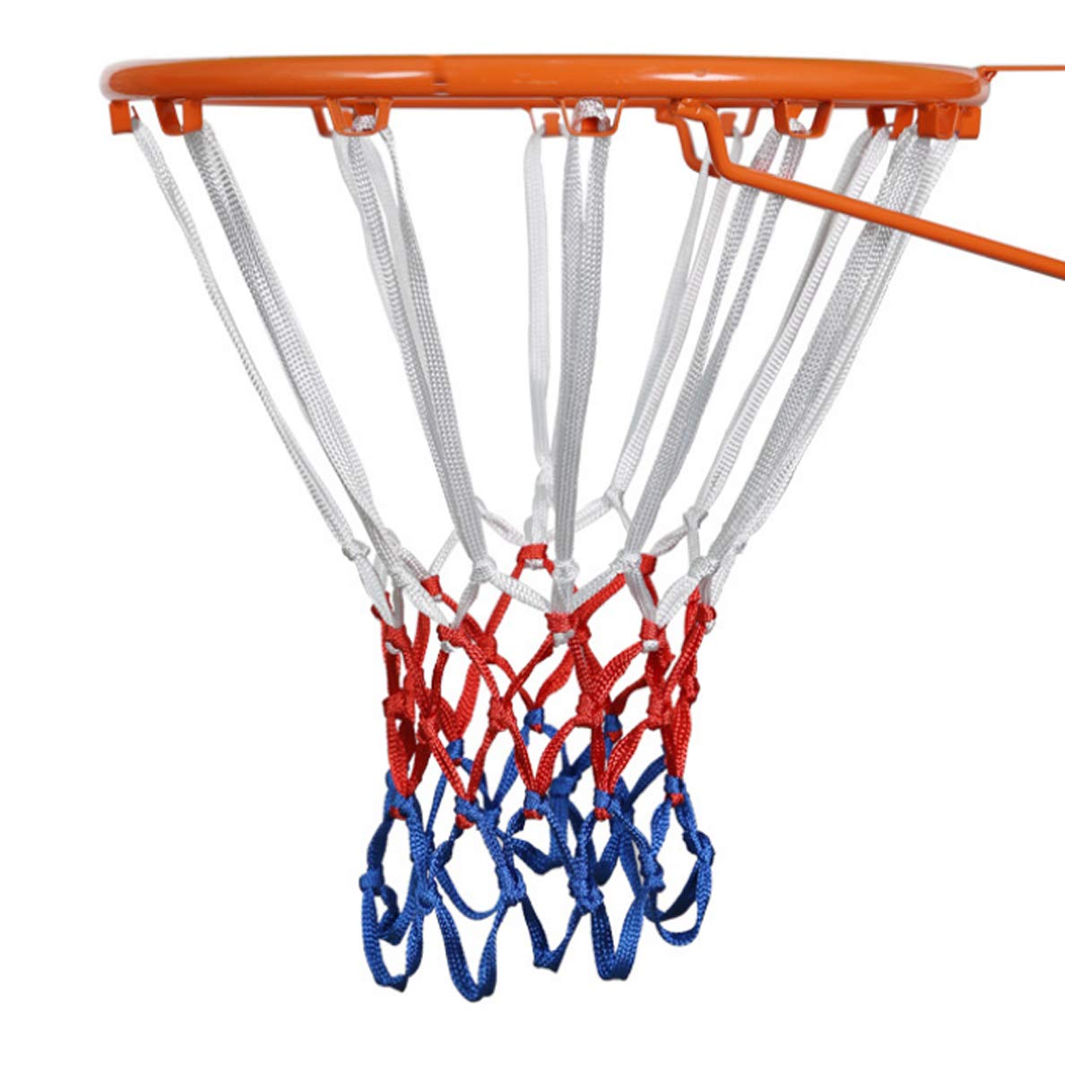 Heavy Duty Basketball Net Outdoor - All Weather Replacement for Hoop (White/Red/Blue) - Perfect for Driveway & Park Play