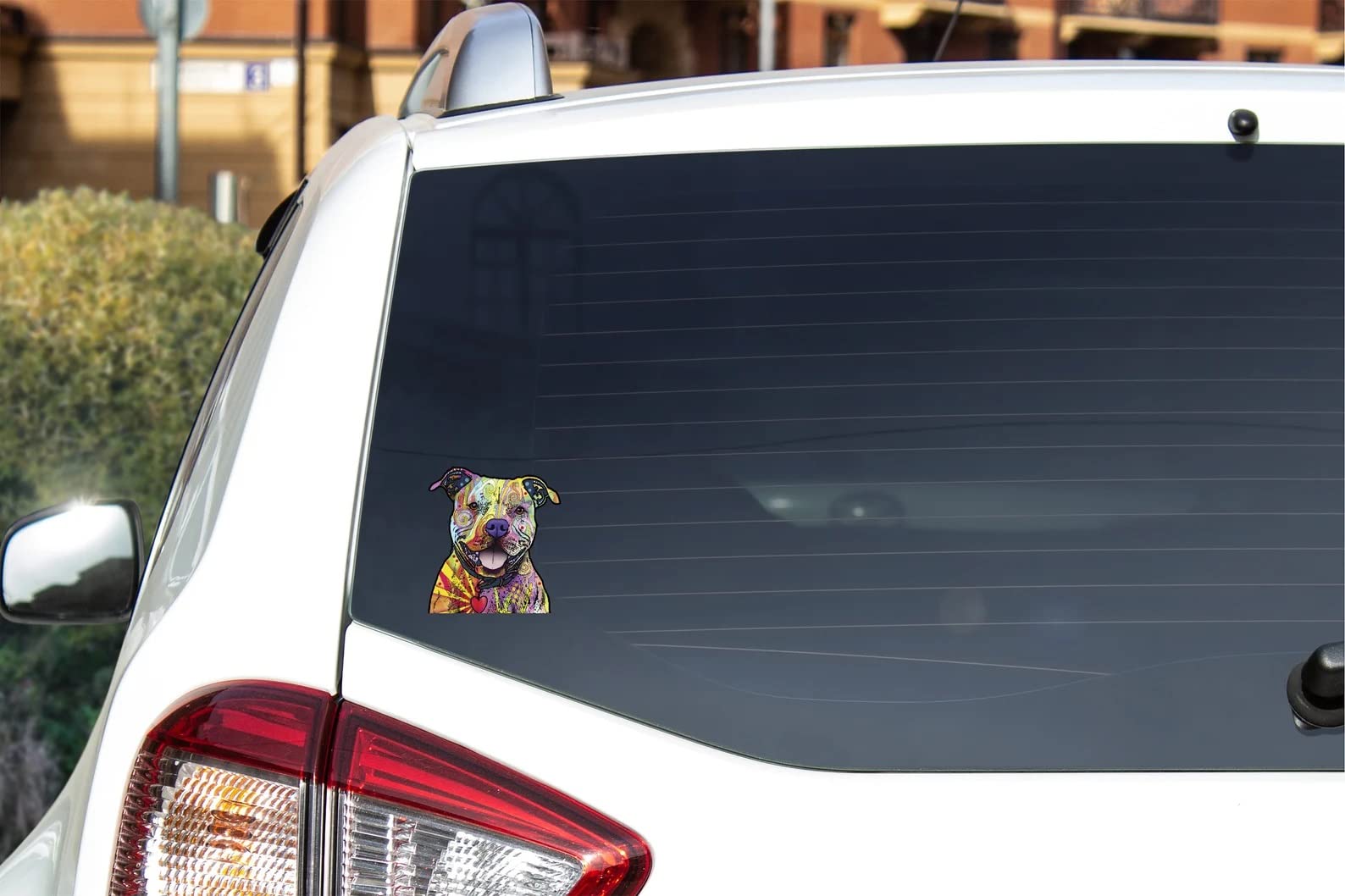 Dean Russo Pit Bull Car Stickers - Durable Outdoor Vinyl Decal for Windows, Bumpers, Laptops, Crafts, and Home Decor