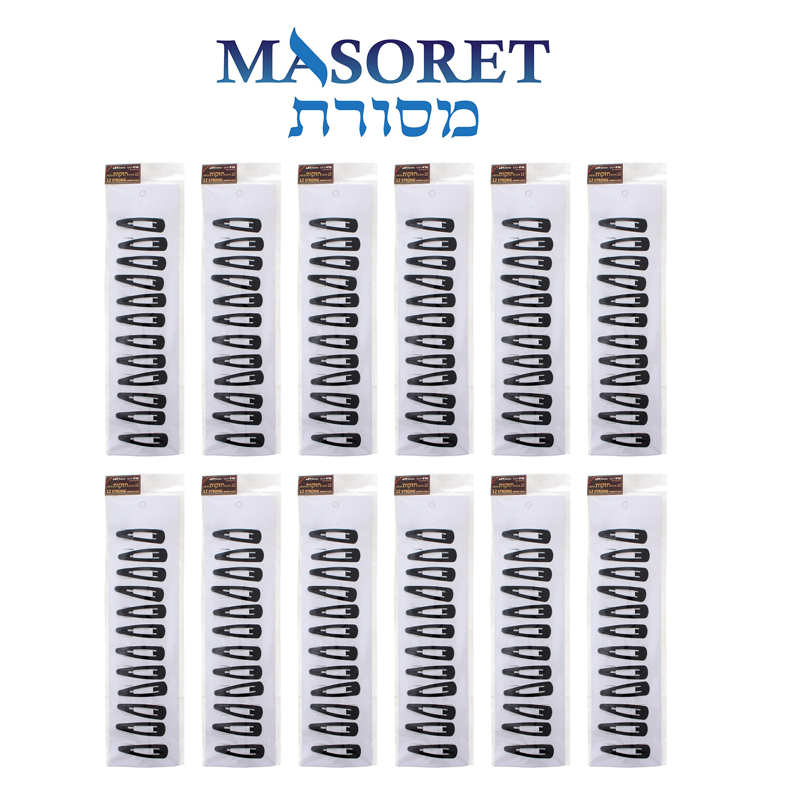 Black Metal Hair Clips for Kippah (144pcs) - Secure Yarmulke & Kipa for Jewish Worship