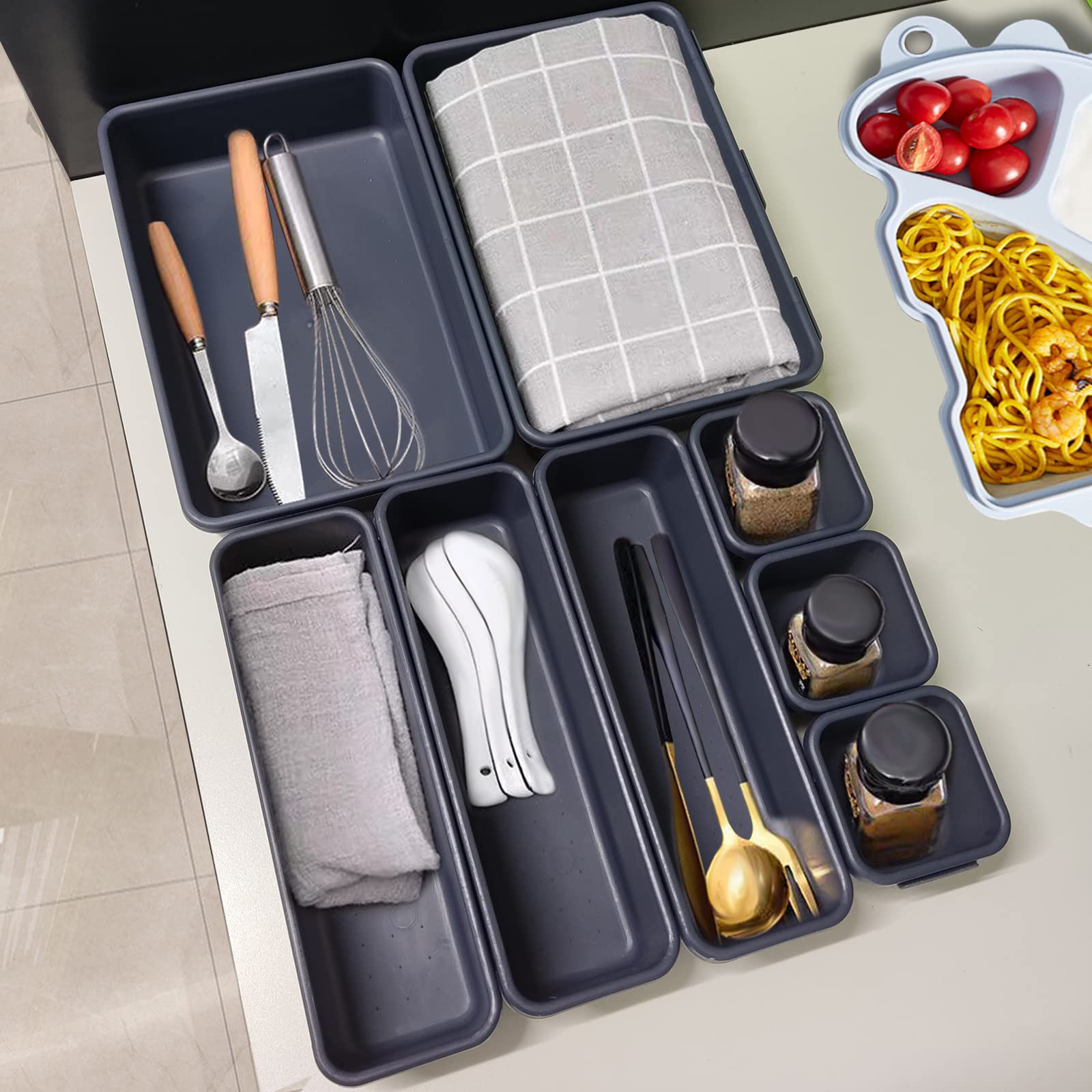 24 Pack Tool Box Organizer Set - Adjustable Drawer Dividers for Tools, Hardware & Silverware Storage | Perfect for Workshop, Garage, Kitchen & Office Drawer Organization