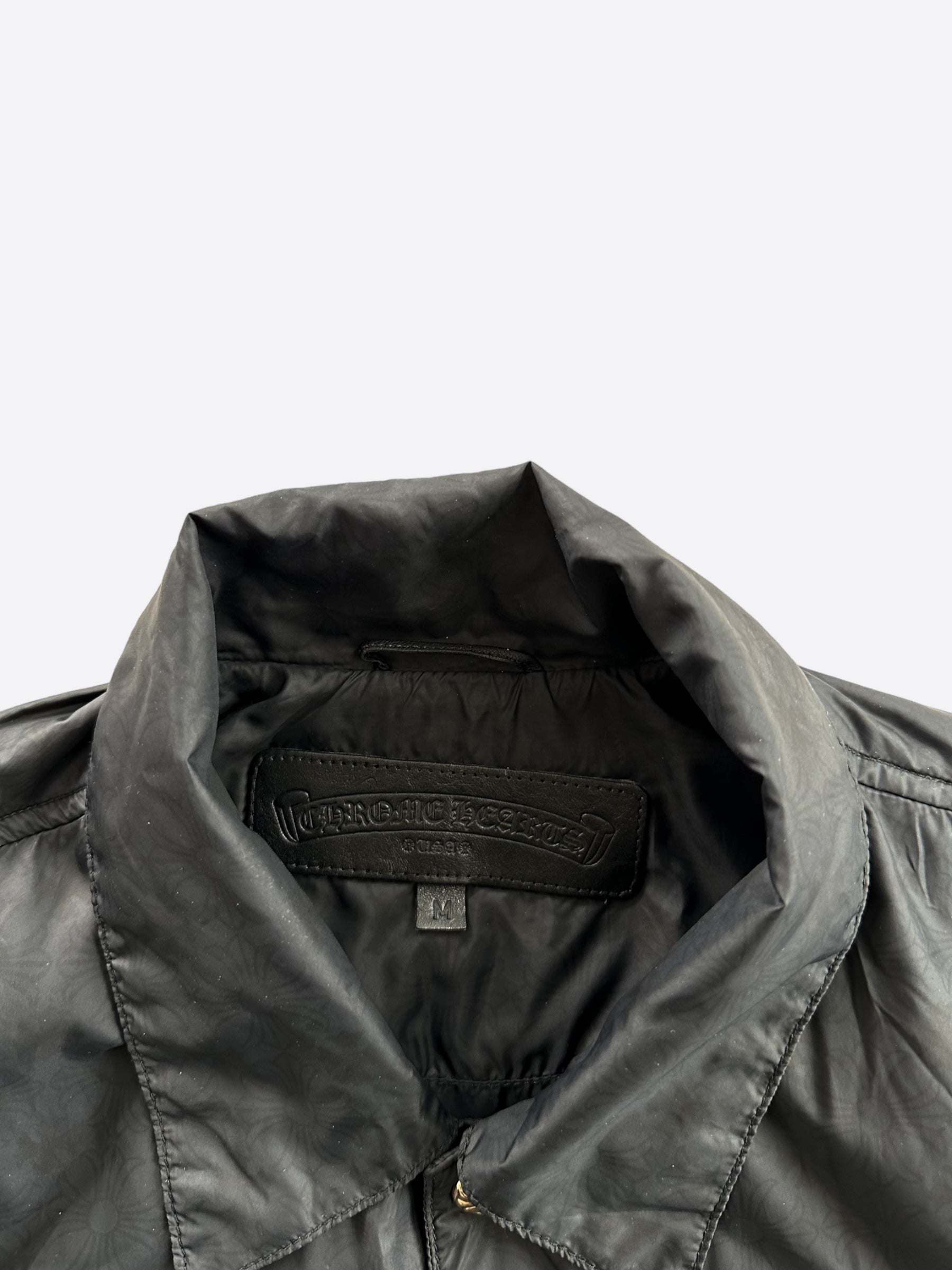Chrome Hearts Black Cross Jacquard Coach Jacket for Men - Stylish Streetwear Fashion Outerwear for Urban Outfits & Casual Wear