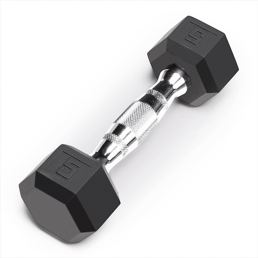 Marcy 5lb Rubber Hex Dumbbell - Premium Home Gym Equipment for Strength Training & Fitness Workouts | Perfect for Home Gym, CrossFit & Weightlifting