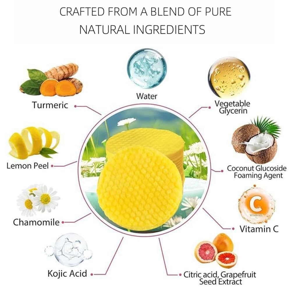 Turmeric Cleansing Pads for Face - Exfoliating Facial Scrub to Balance Skin Oil & Moisture | Gentle Daily Skincare for Acne, Dark Spots & Glowing Complexion
