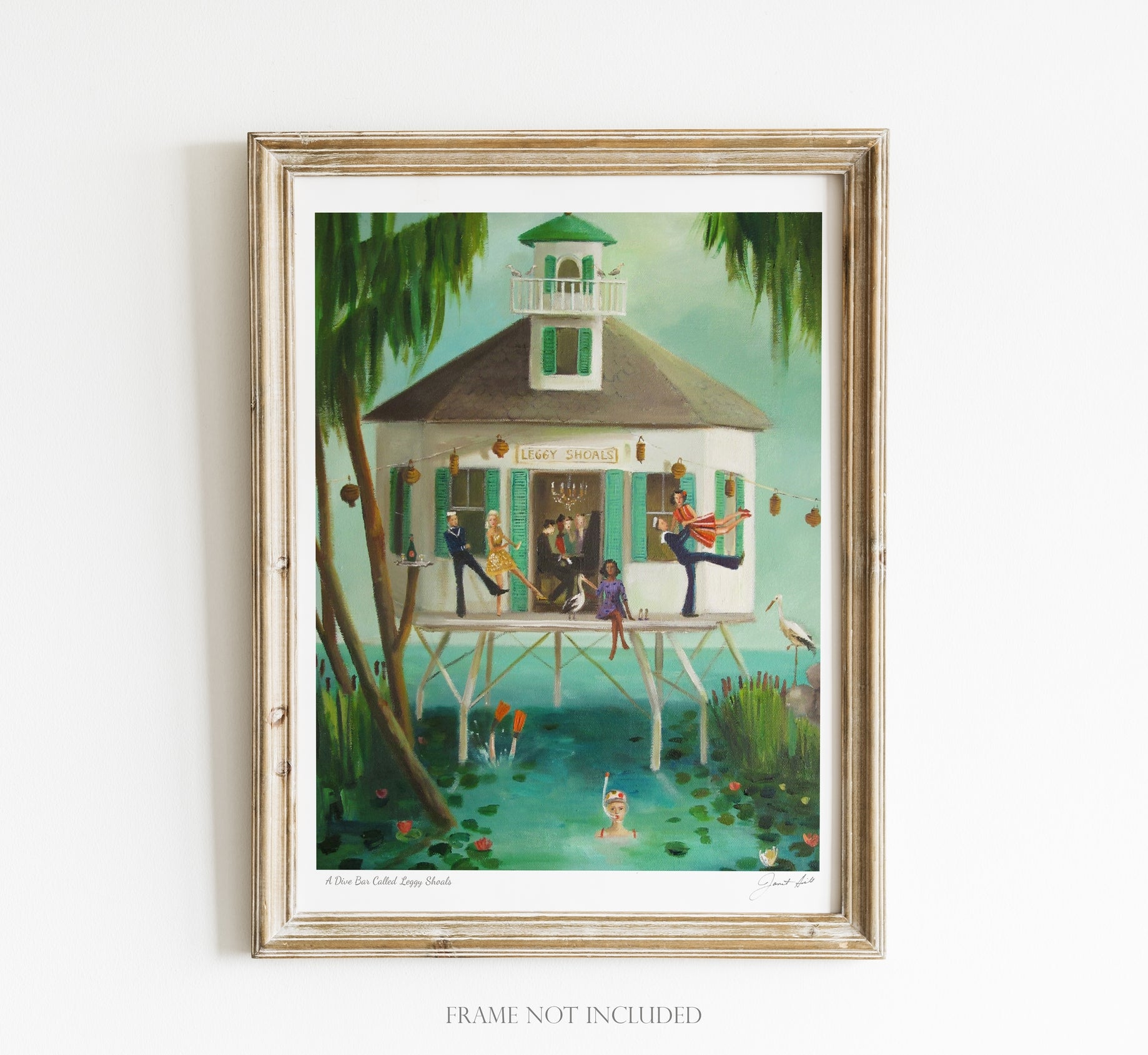 Leggy Shoals Dive Bar Small Art Print - Vintage Style Wall Decor for Home, Office & Bar - Perfect for Retro & Music Lovers