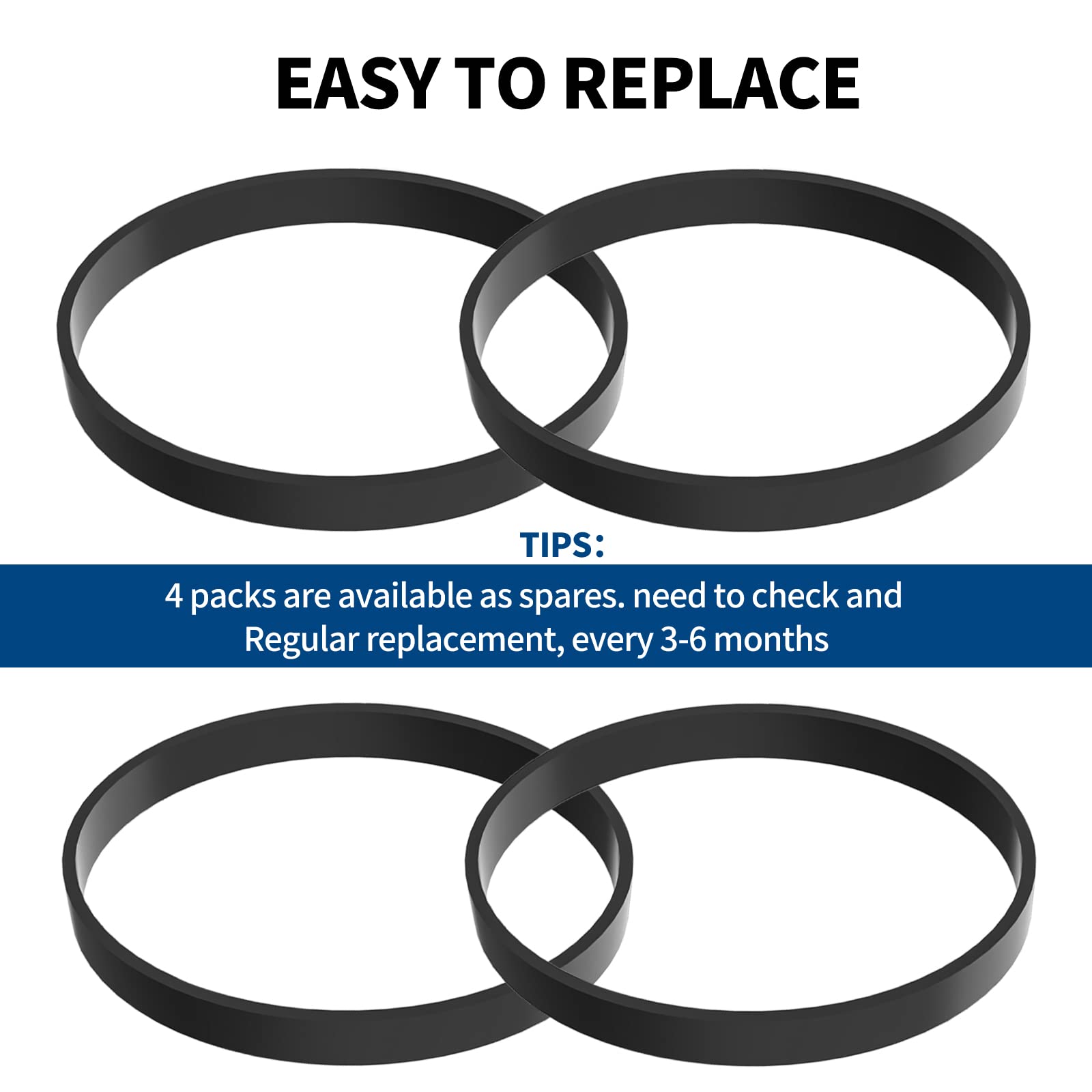 Hoover WindTunnel Vacuum Cleaner Replacement Belt 562932001 - Compatible with Part #AH20080 & #38528-033 - 2 Pack for Efficient Cleaning Performance - Perfect for Pet Hair, Carpet & Hard Floor Maintenance
