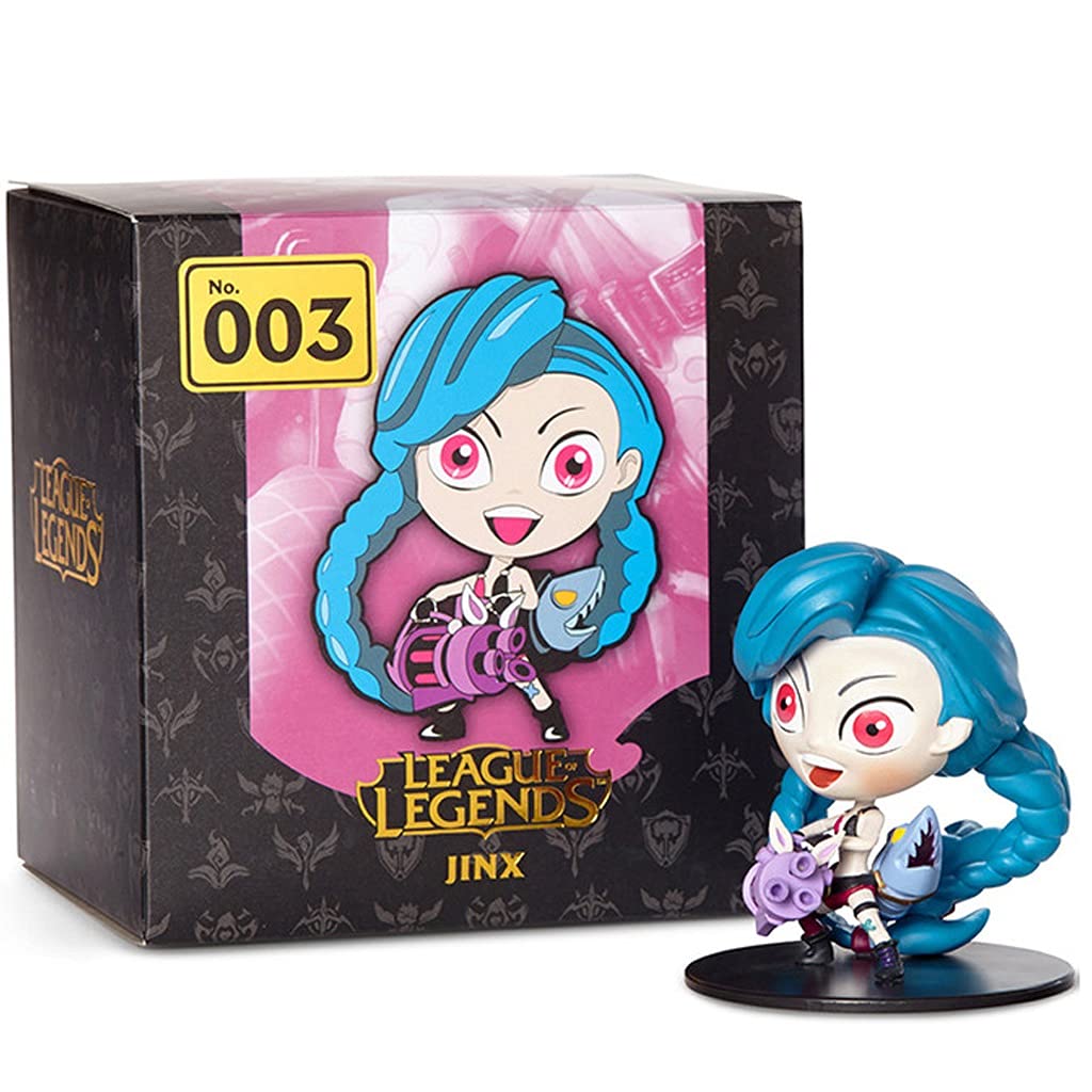 League of Legends Jinx Collectible Figure - Deluxe Cute Statue with Original Box & Verification Card | Perfect LOL Gift for Gamers, Office Desk Decor, or Anime Collection