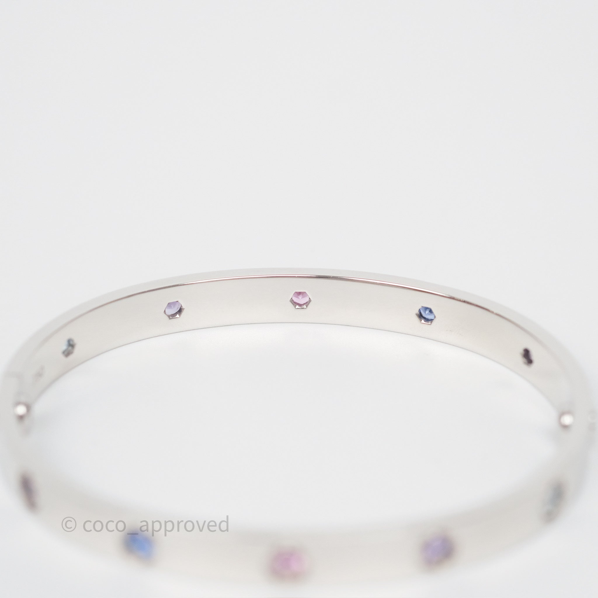 Cartier Rainbow Love Bracelet - 18K White Gold with Multicolor Gemstones for Women | Luxury Jewelry Gift for Anniversary, Valentine's Day & Special Occasions
