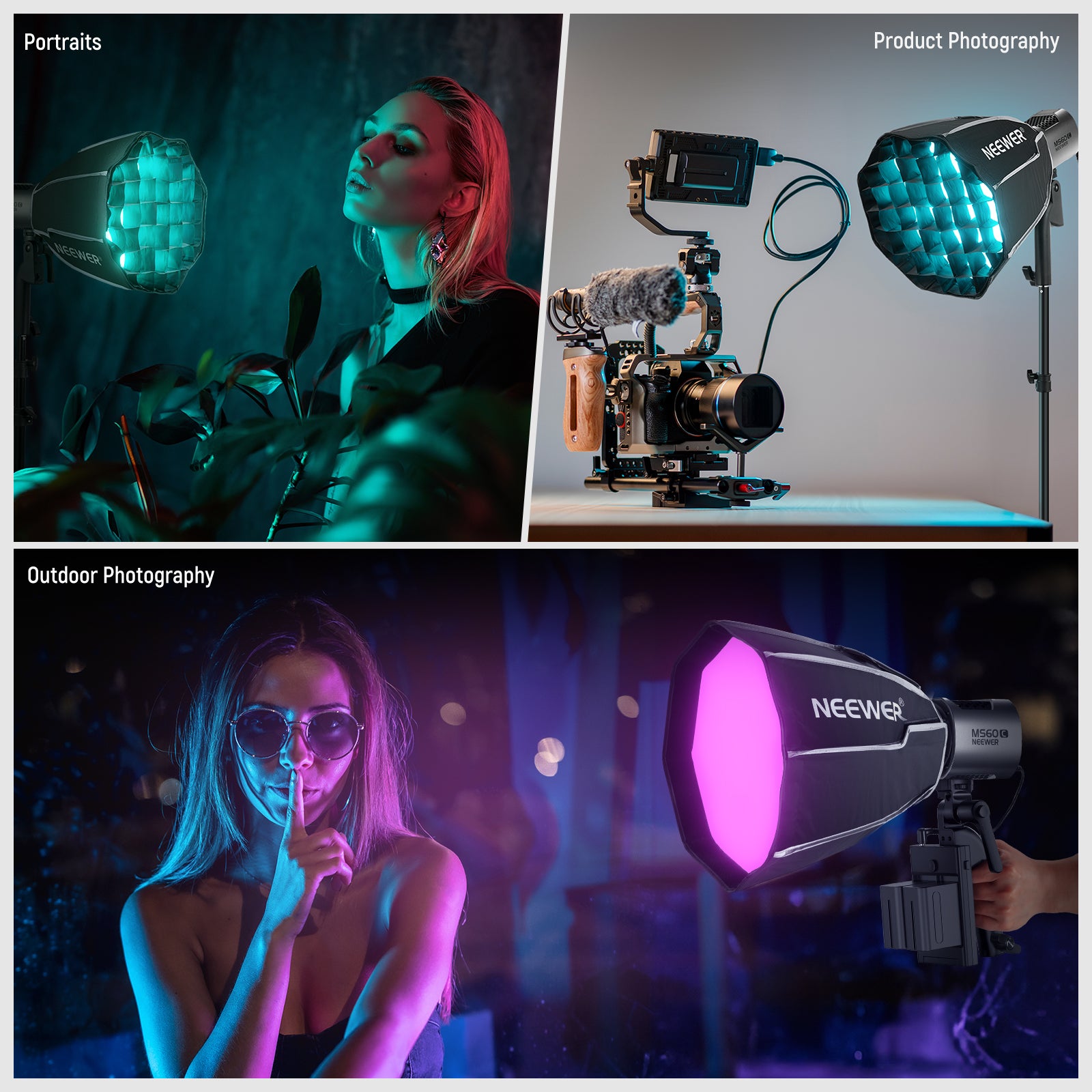 NEEWER NS3P/NS4P Octagonal Softbox with Mount - Professional Photography Lighting Diffuser for Studio, Portrait, and Product Photography