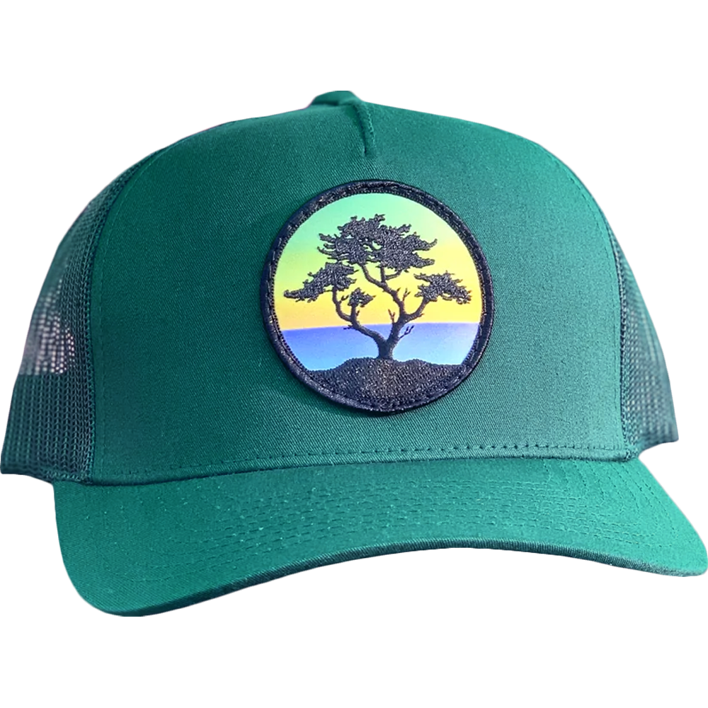Stylish Curved Brim Trucker Hat with Cypress Patch - Perfect for Outdoor Adventures, Hiking & Casual Wear