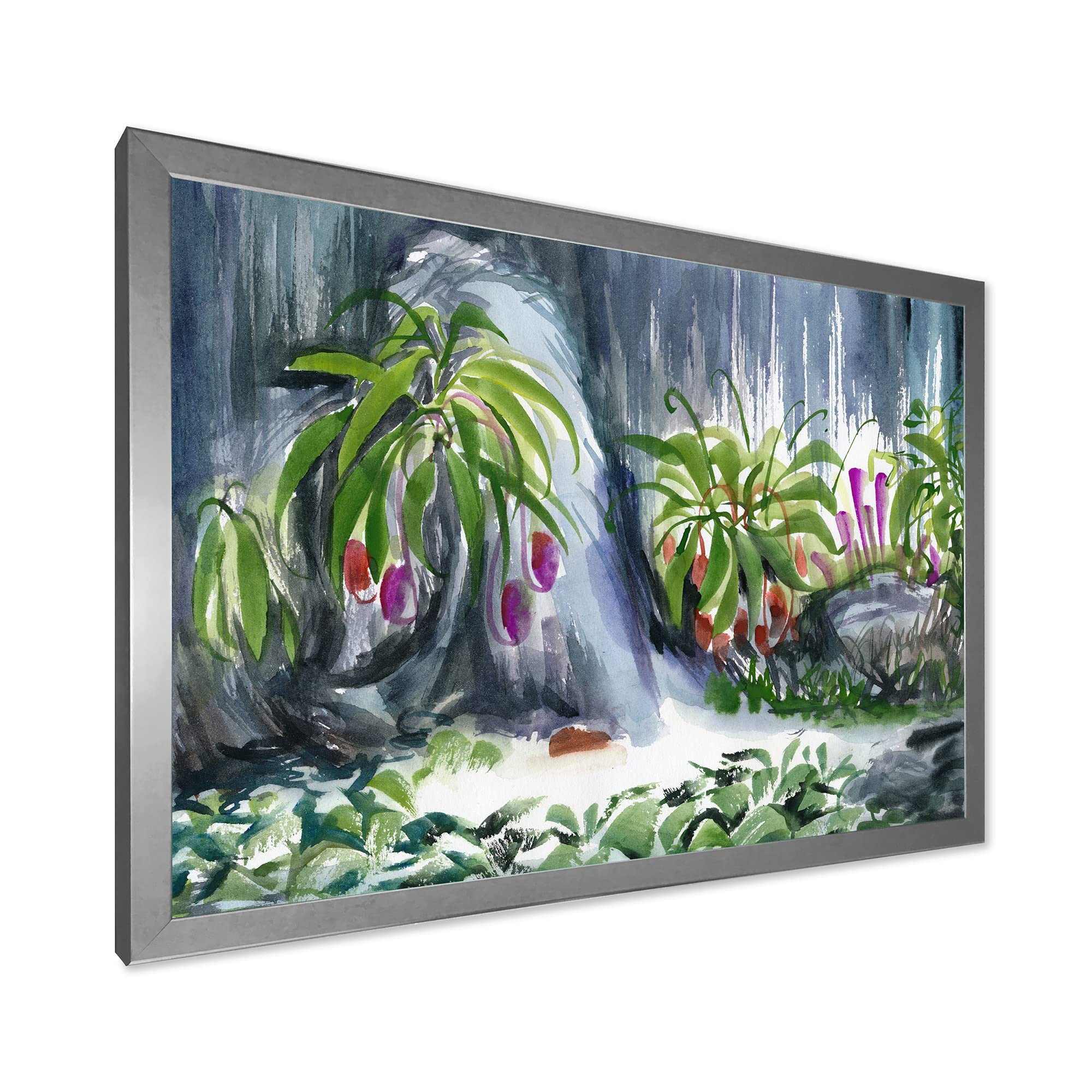 DesignQ Tropical Plants Oasis Farmhouse Framed Wall Art - Vibrant Botanical Decor for Living Room, Bedroom & Office - Perfect for Home, Office & Farmhouse Style Interiors