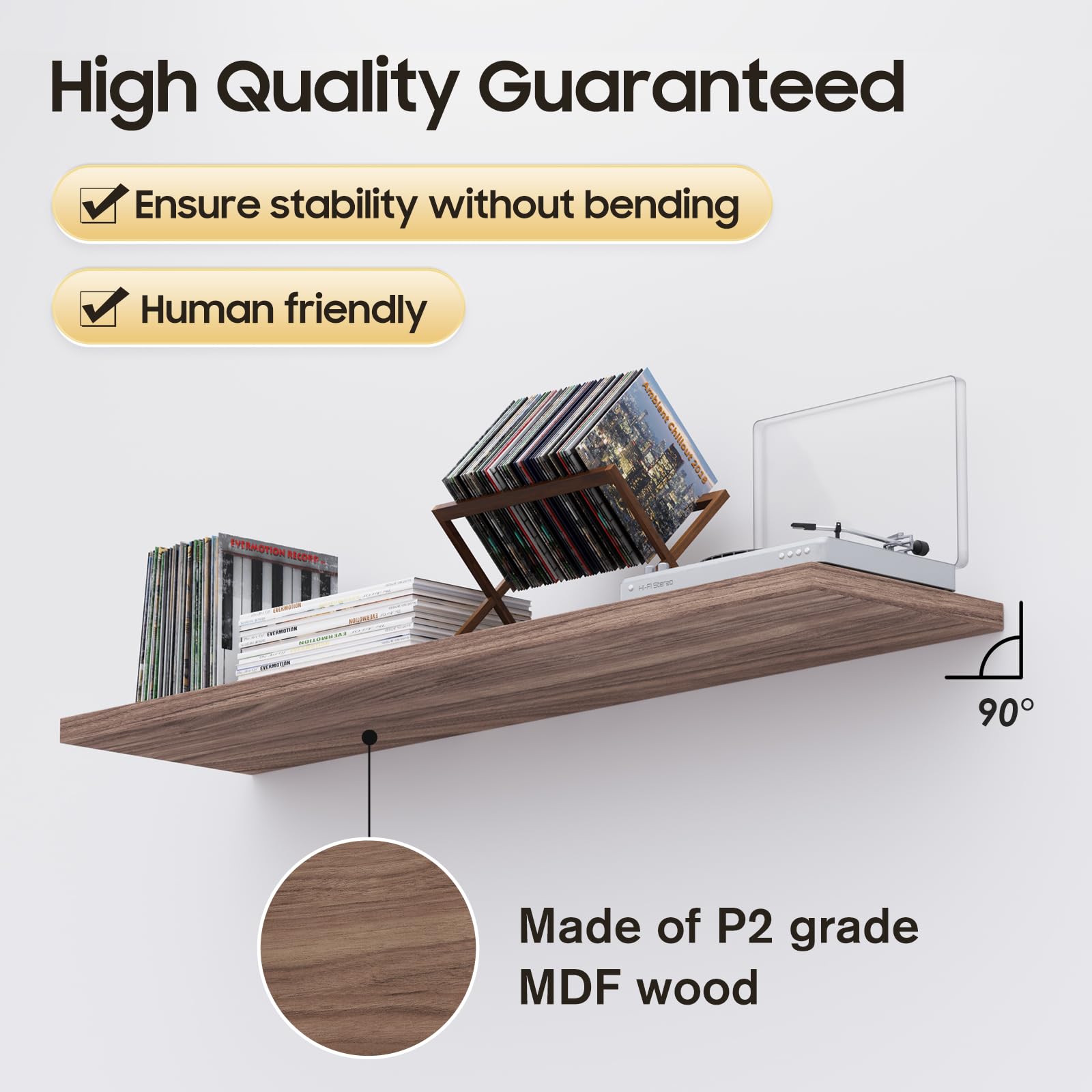 Premium Walnut Floating Shelf Set - 30