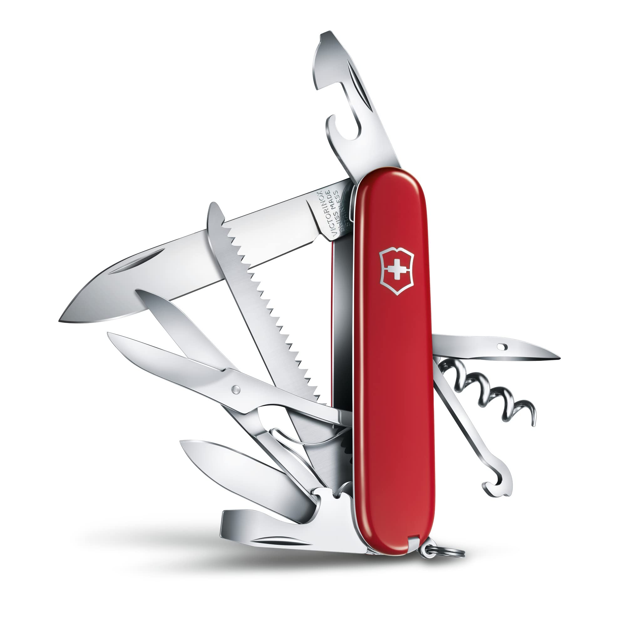 Victorinox Swiss Army Huntsman Pocket Knife - 15 Functions, Red Multi-Tool for Camping, Hiking & Everyday Carry (EDC) | Perfect for Outdoor Adventures, Survival & DIY Projects