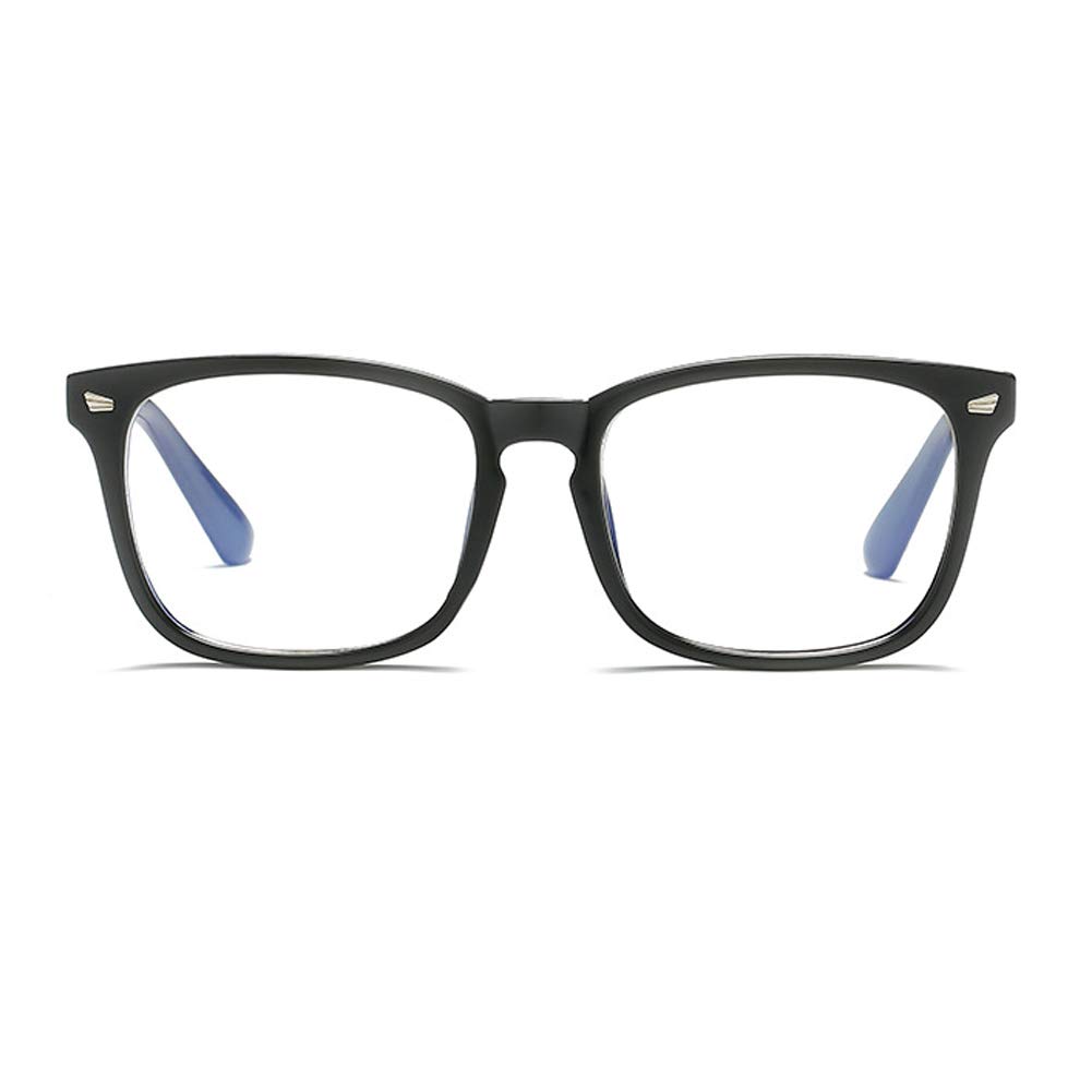 Blue Light Blocking Glasses for Computer & Gaming - MYSNKU Square Lightweight Anti Blue Ray Eyewear (Bright Black) - Reduce Eye Strain for Work, Study & Screen Time