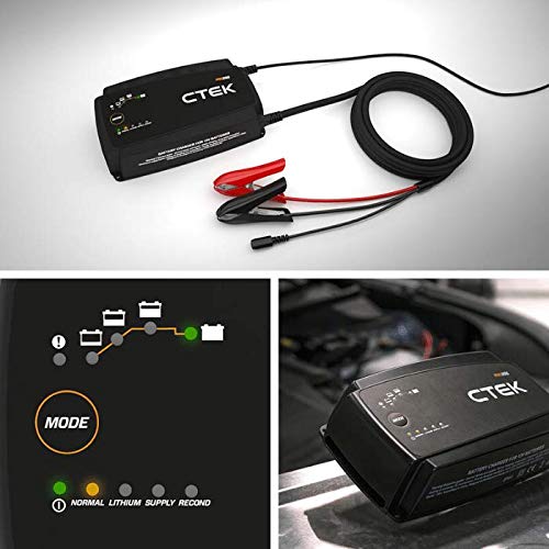 CTEK PRO25S 12V Battery Charger & Maintainer for Cars, Trucks, Motorcycles - Lithium Ion Charger with Recondition Mode & Desulfator - Perfect for Winter Storage & Vehicle Maintenance