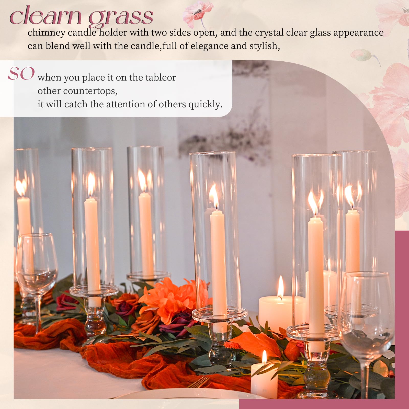 Showgeous 12 Pcs Hurricane Candle Holders - 13.8