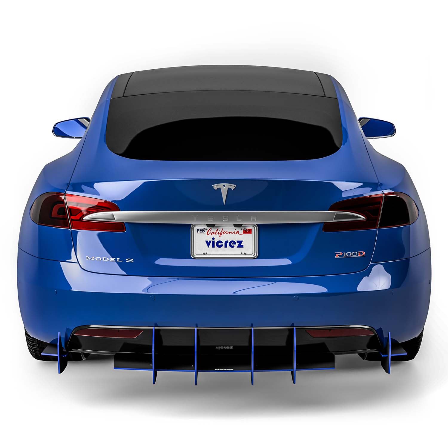 Vicrez Centa VR2 Rear Diffuser vz102387 for Tesla Model S 2015-2025 - Carbon Fiber Performance Upgrade for Enhanced Aerodynamics & Sporty Styling | Perfect for Track Days & Car Shows
