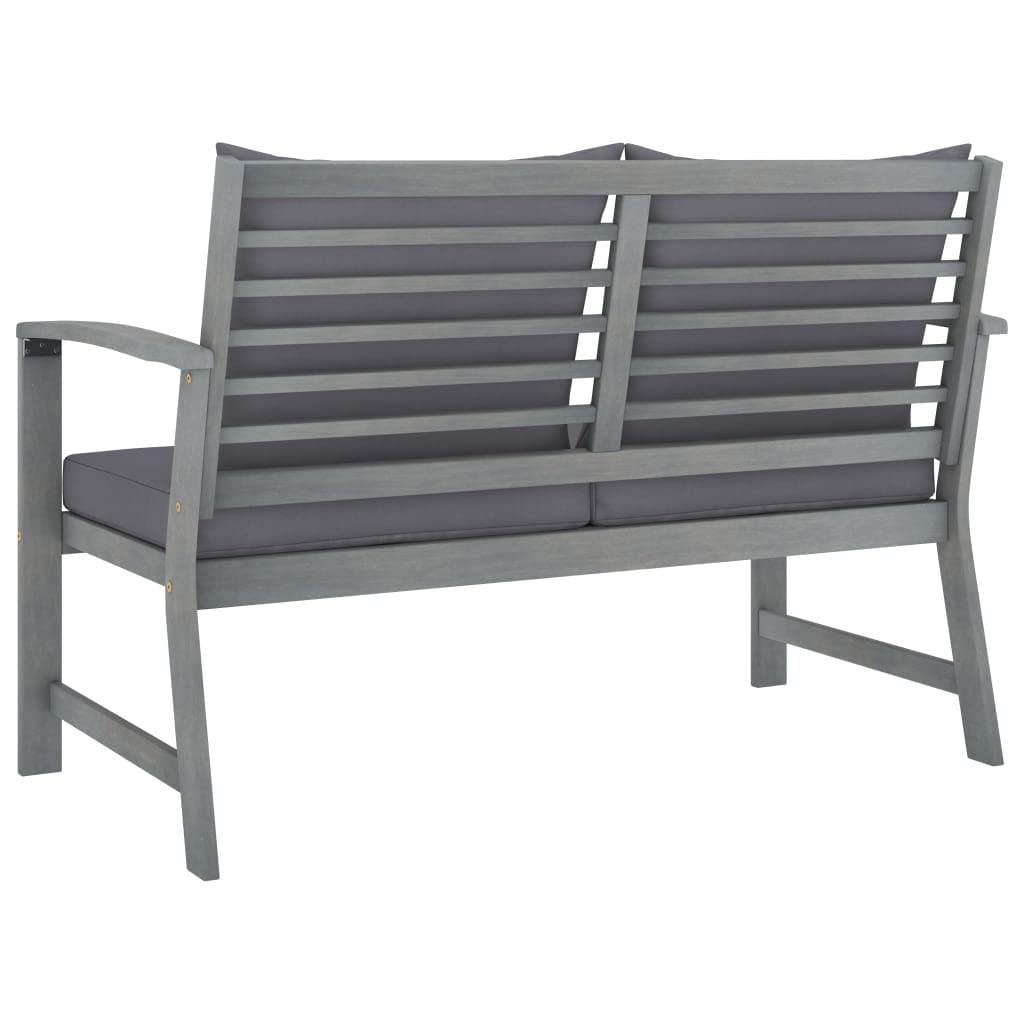Acacia Wood Patio Storage Bench with Cushions - 47.2
