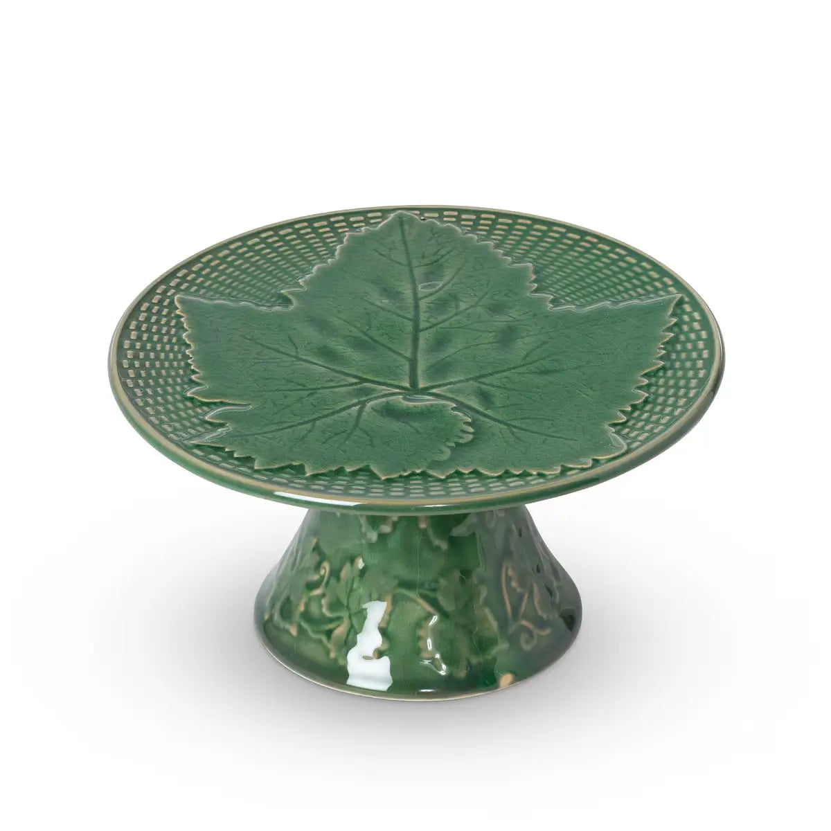 Elegant Green Glazed Cake Stand - 12 Inch Decorative Dessert Display for Weddings, Birthdays & Parties - Perfect for Showcasing Cakes, Cupcakes & Pastries