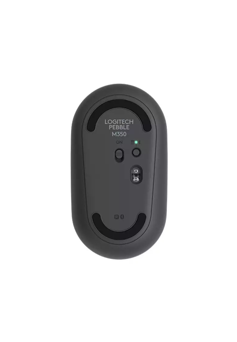 Logitech M350 Pebble Wireless Mouse - Slim, Silent, Bluetooth & USB - Graphite - for Laptop, PC, Office & Home Use