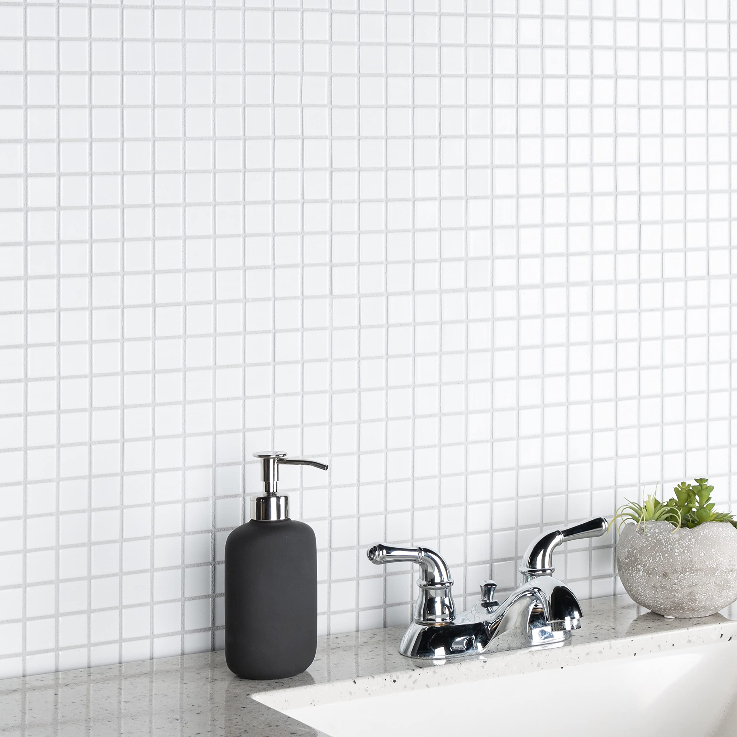 SomerTile Metro Square Matte White 11.75
