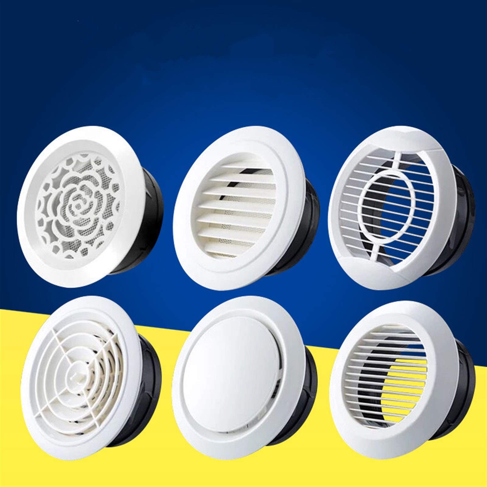 Adjustable Air Vent Grille Cover - Round Duct Ventilation for Ceiling & Wall - Kitchen Bathroom Air Outlet - Fresh Air System - Easy to Install (Red) - Perfect for Home, Office & Commercial Spaces