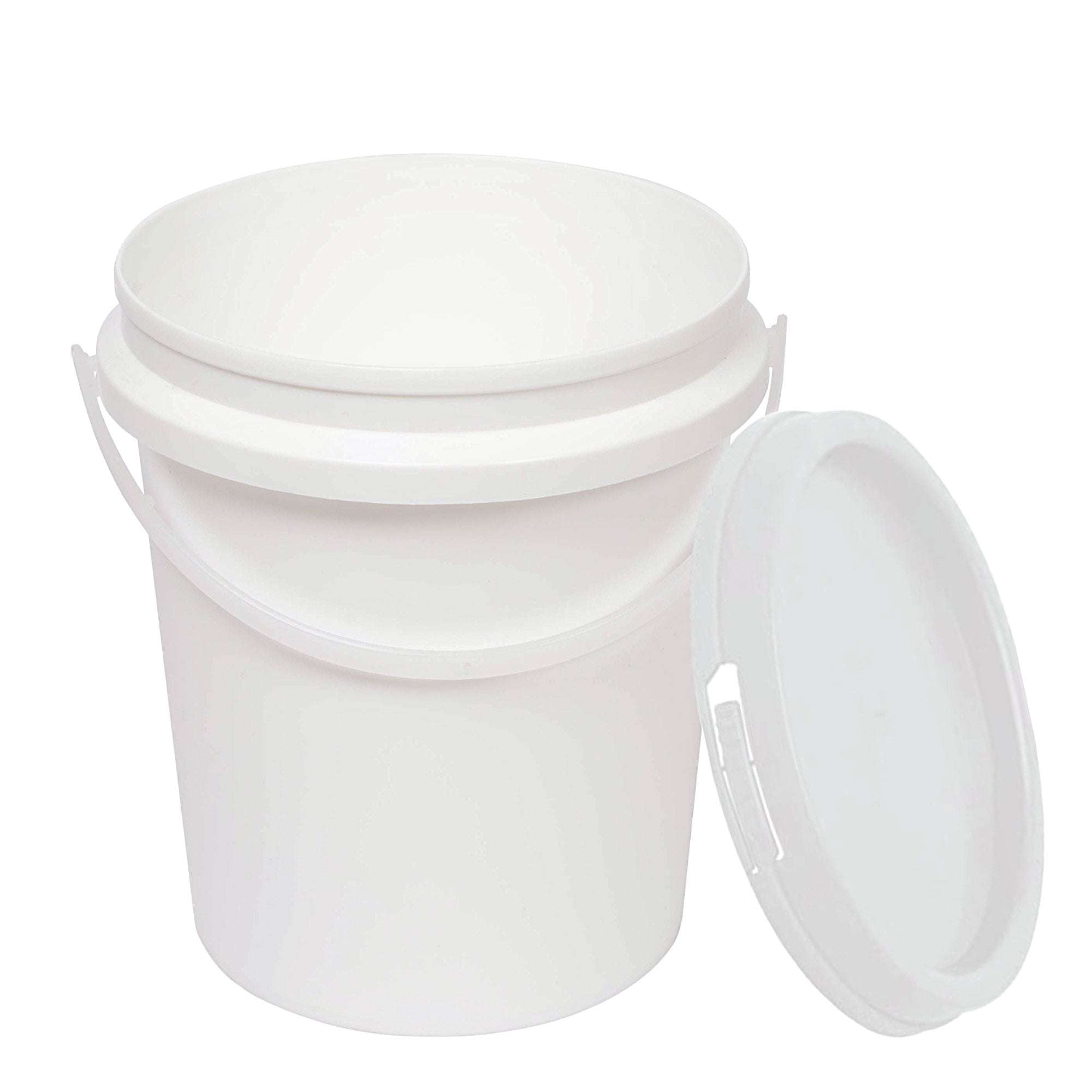 10-Pack 1.2L Food Grade Plastic Buckets with Lids - White Empty Storage Containers with Handles for Kitchen, Pantry Organization & Bulk Food Storage