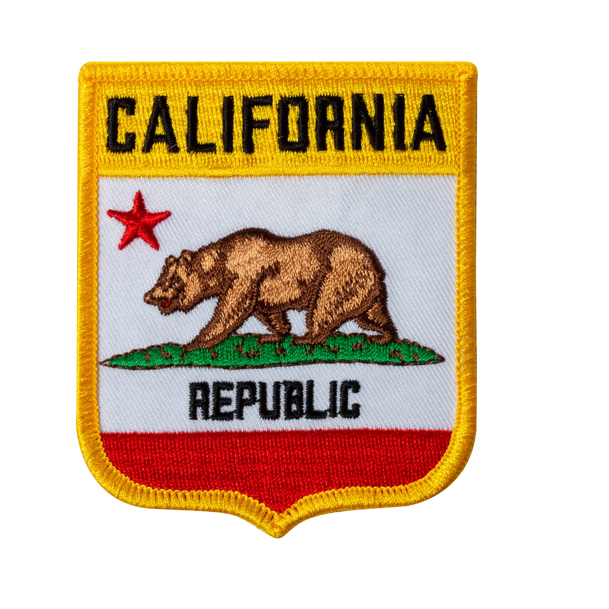 California State Flag Shield Embroidered Iron-On Patch - Official Design for Jackets, Bags & Hats - Perfect for DIY Crafts, Costumes & Souvenirs