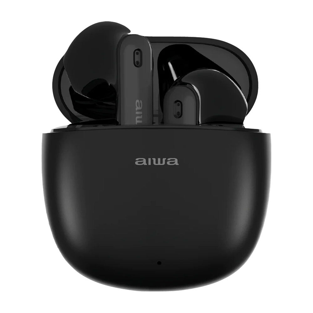 AIWA Wireless Bluetooth Earbuds - In-Ear Noise Cancelling Headphones with Mic for iPhone Android (Black) | Perfect for Gym, Running, Commuting & Workouts