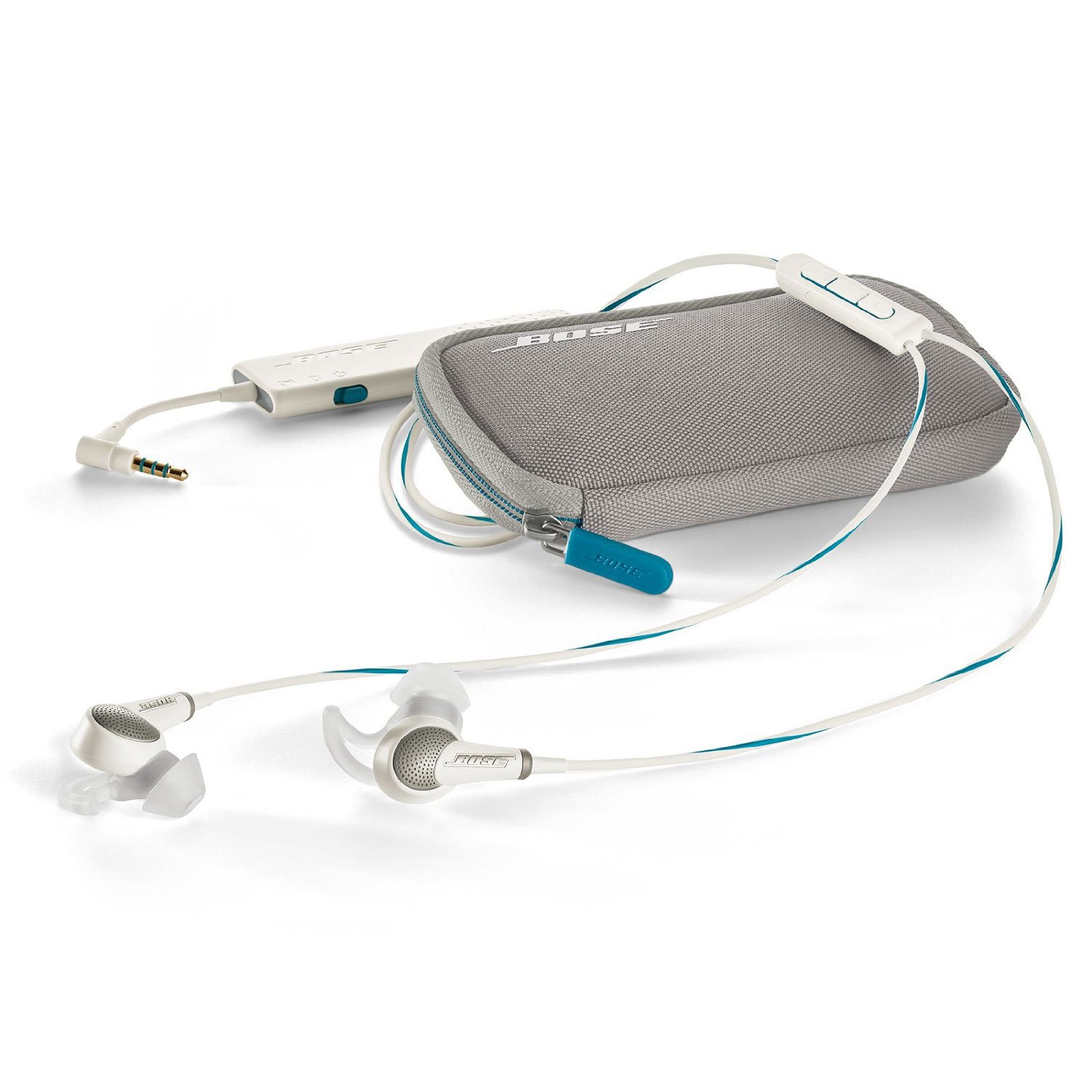 Bose QuietComfort 20 Noise Cancelling Headphones for iPhone & iPad - Wireless Bluetooth Earbuds with Mic, Comfort Fit & Long Battery Life - Perfect for Travel, Commuting & Office Use (White)