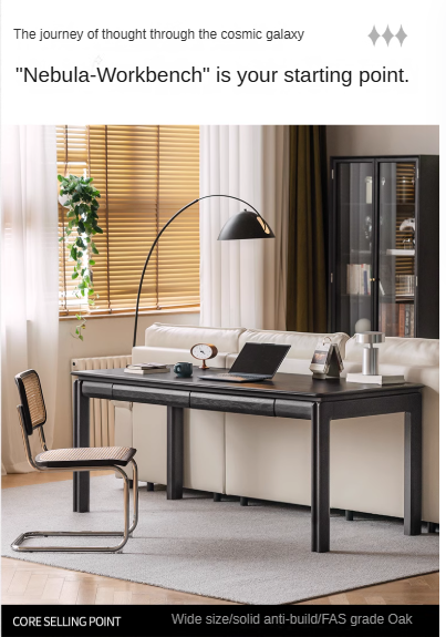 Premium Oak Solid Wood Large Size Desk - Durable & Stylish Home Office Desk for Work, Study, and Gaming - Perfect for Modern Workspaces & Home Offices