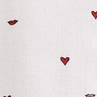 Maison Jules Printed Peplum Top with Red Heart String - Flirty & Feminine Blouse for Date Night & Special Occasions