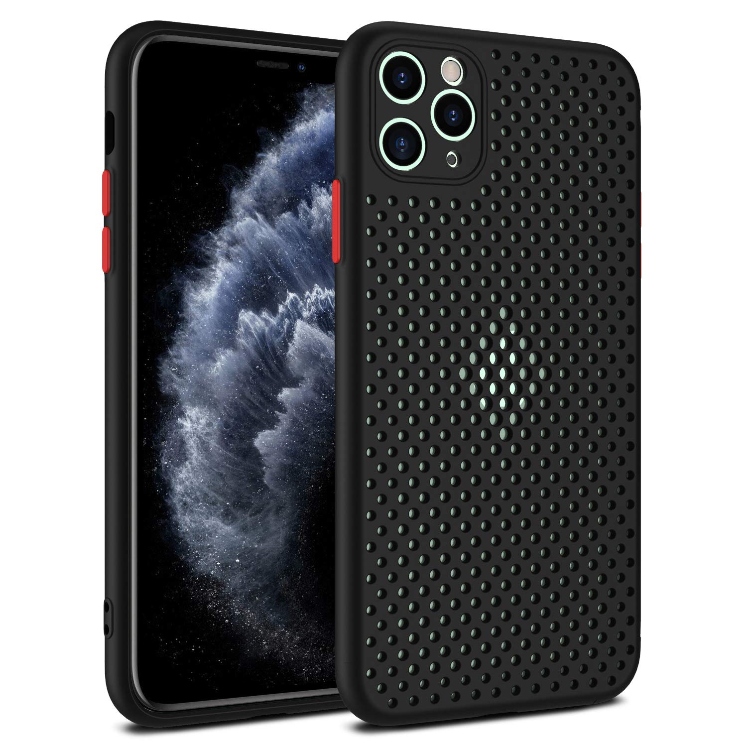 iPhone 11 Pro Max Cooling Case - Ultra Slim Breathable Hollow Design TPU Phone Cover with Camera Protection | Heat Dissipation Technology for Gaming & Heavy Usage | Compatible with iPhone 11 Pro Max (Black)
